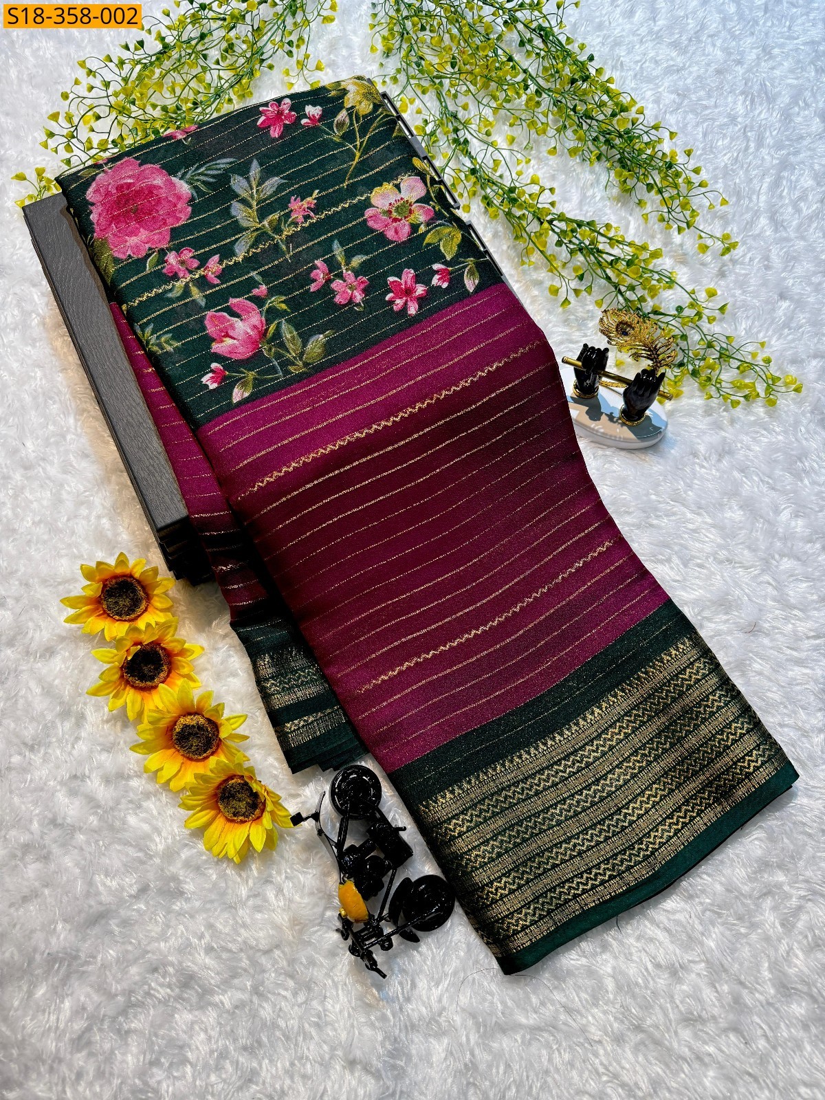 Maroon Fancy Mysore Silk Saree