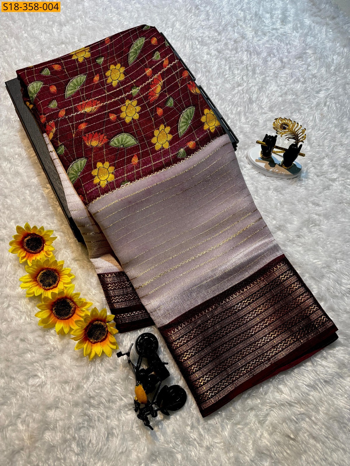 Maroon Fancy Mysore Silk Saree