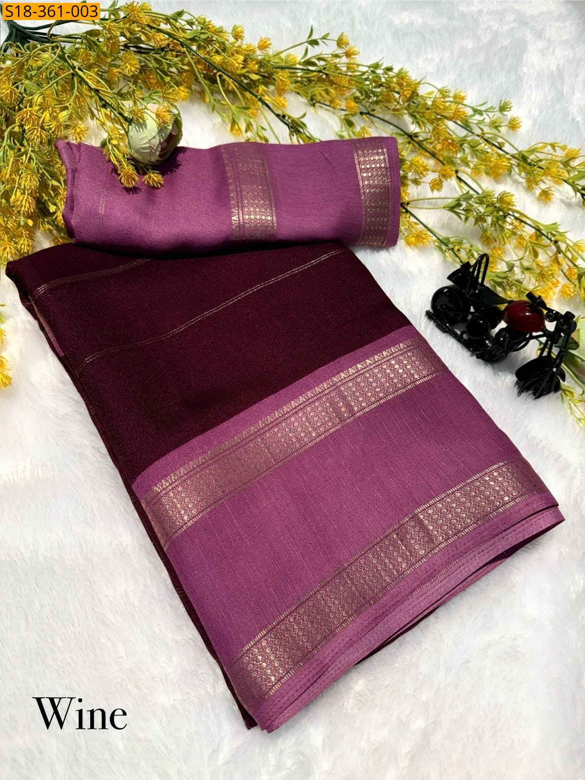 Wine Fancy marshmellow saree