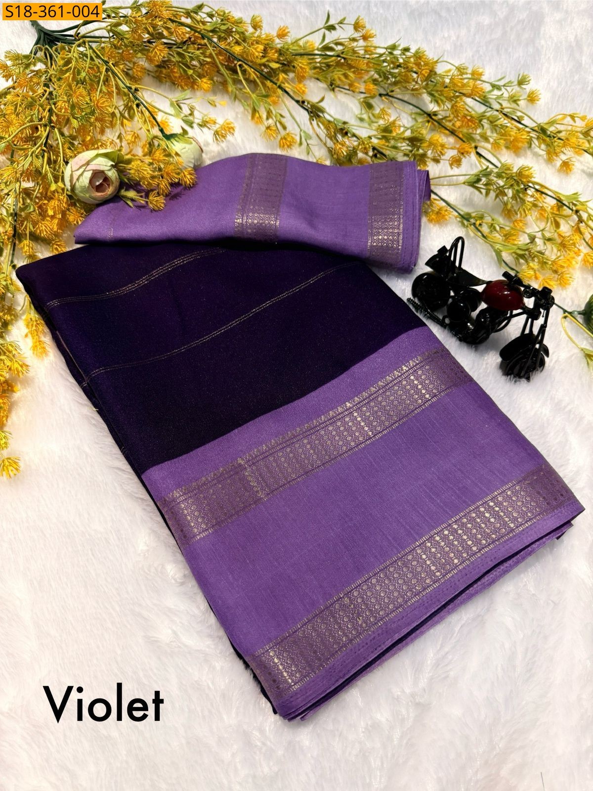 Violet Fancy marshmellow saree