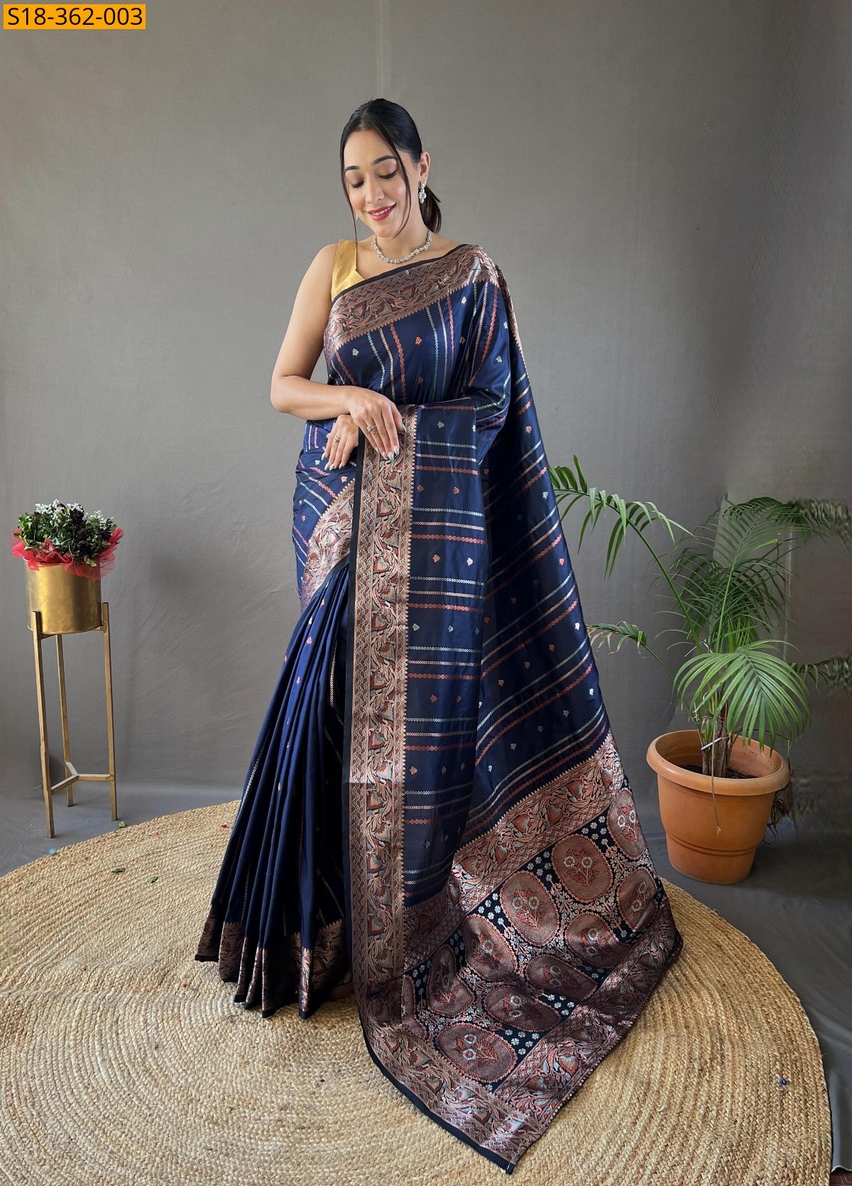 Royal blue Fancy Soft Silk saree
