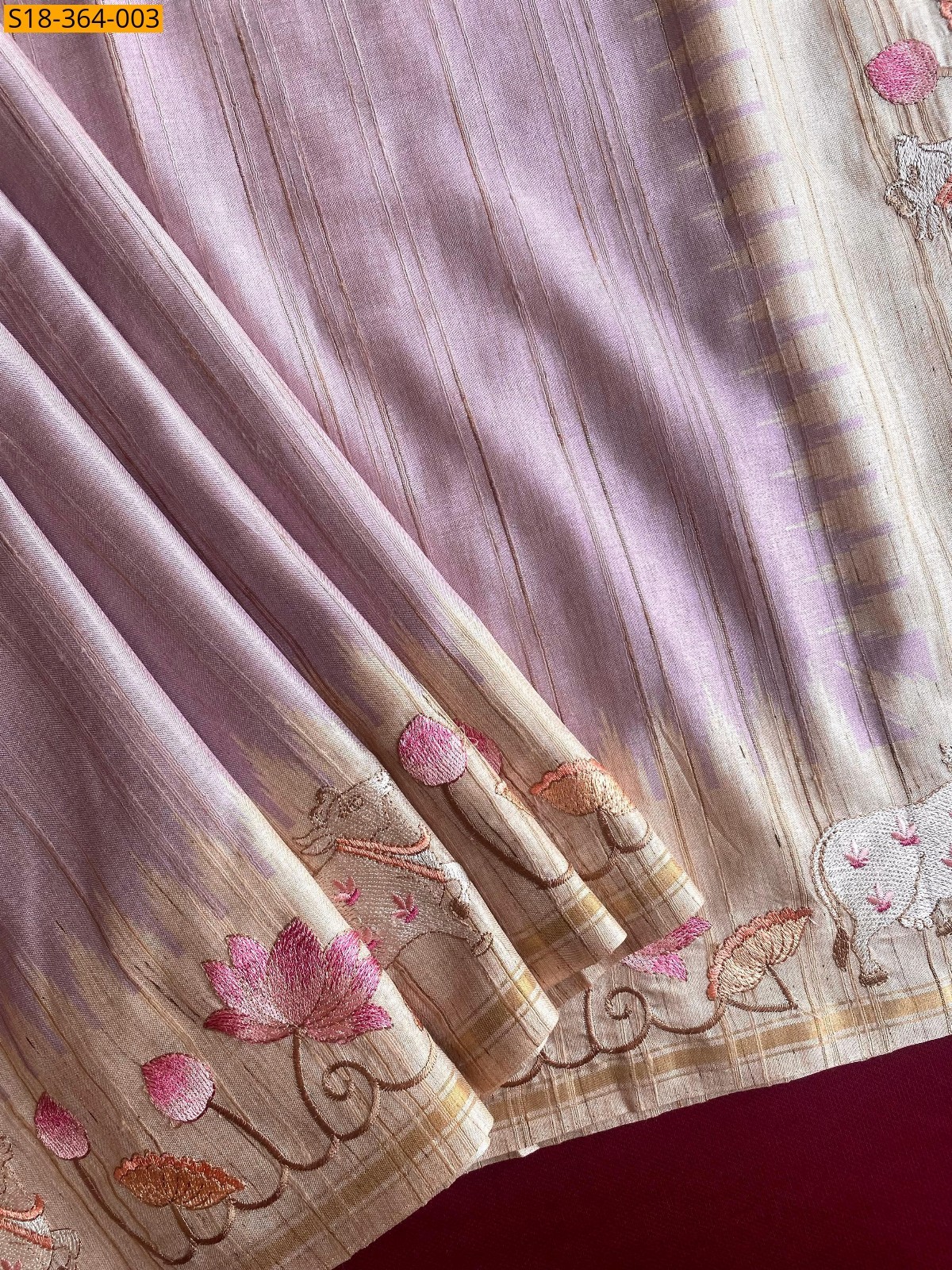 Fancy tussar silk  sarees - Onion