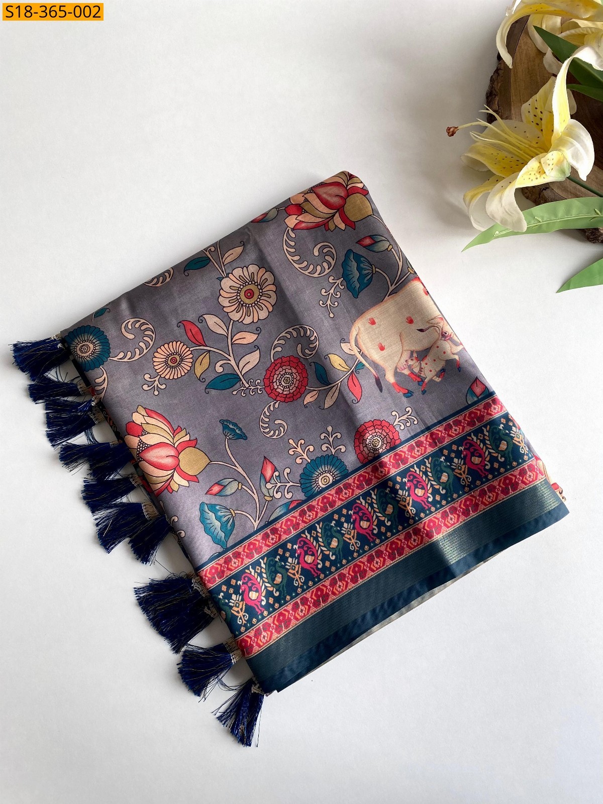 Gray Fancy dola viscose sarees