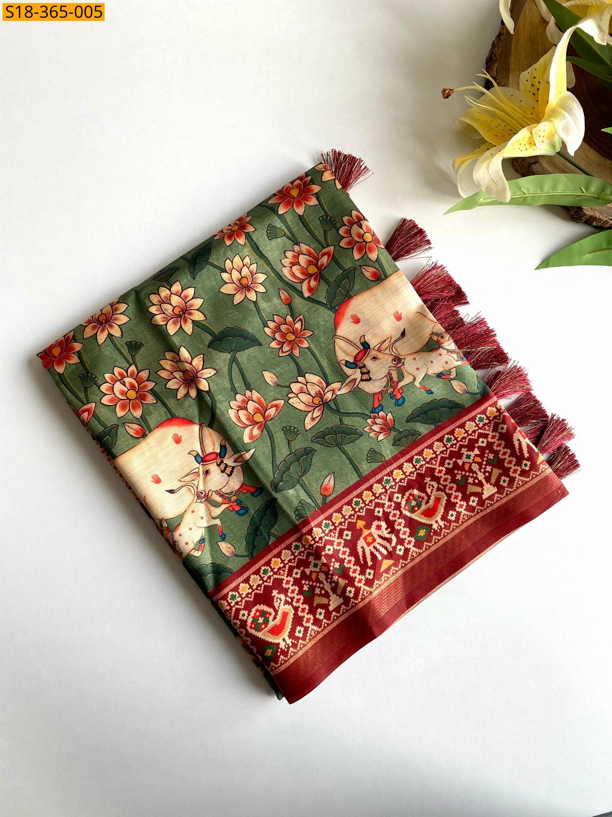Green Fancy dola viscose sarees