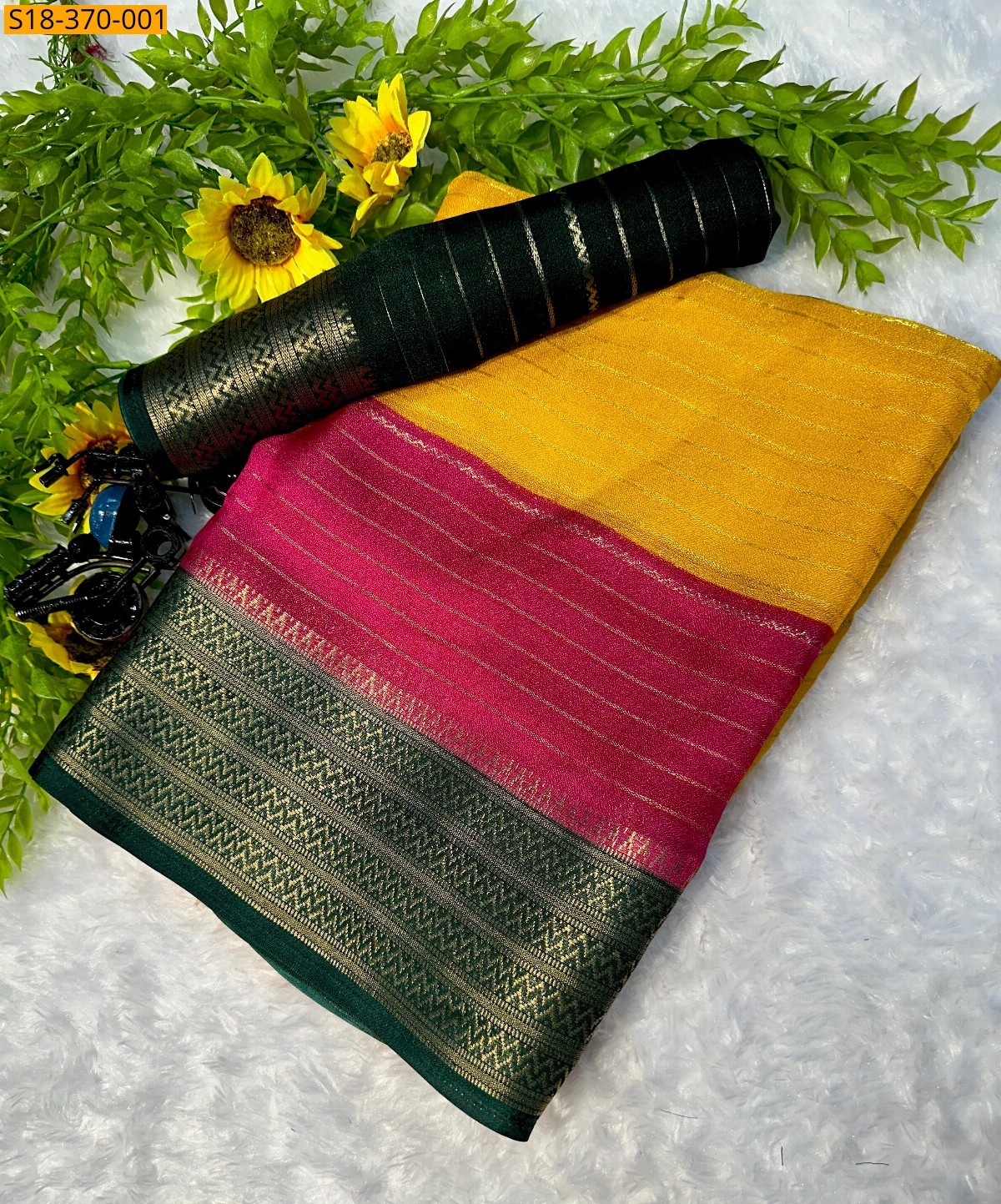 Yellow Fancy mysore silk saree
