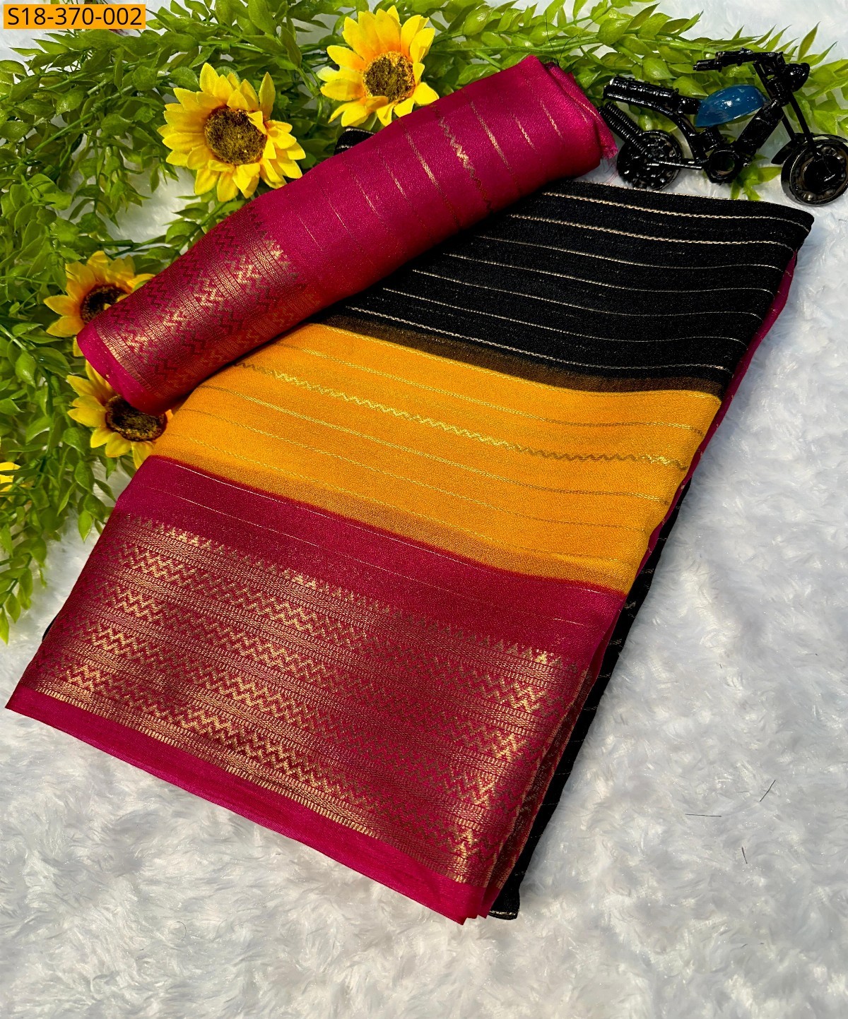 Black Fancy mysore silk saree