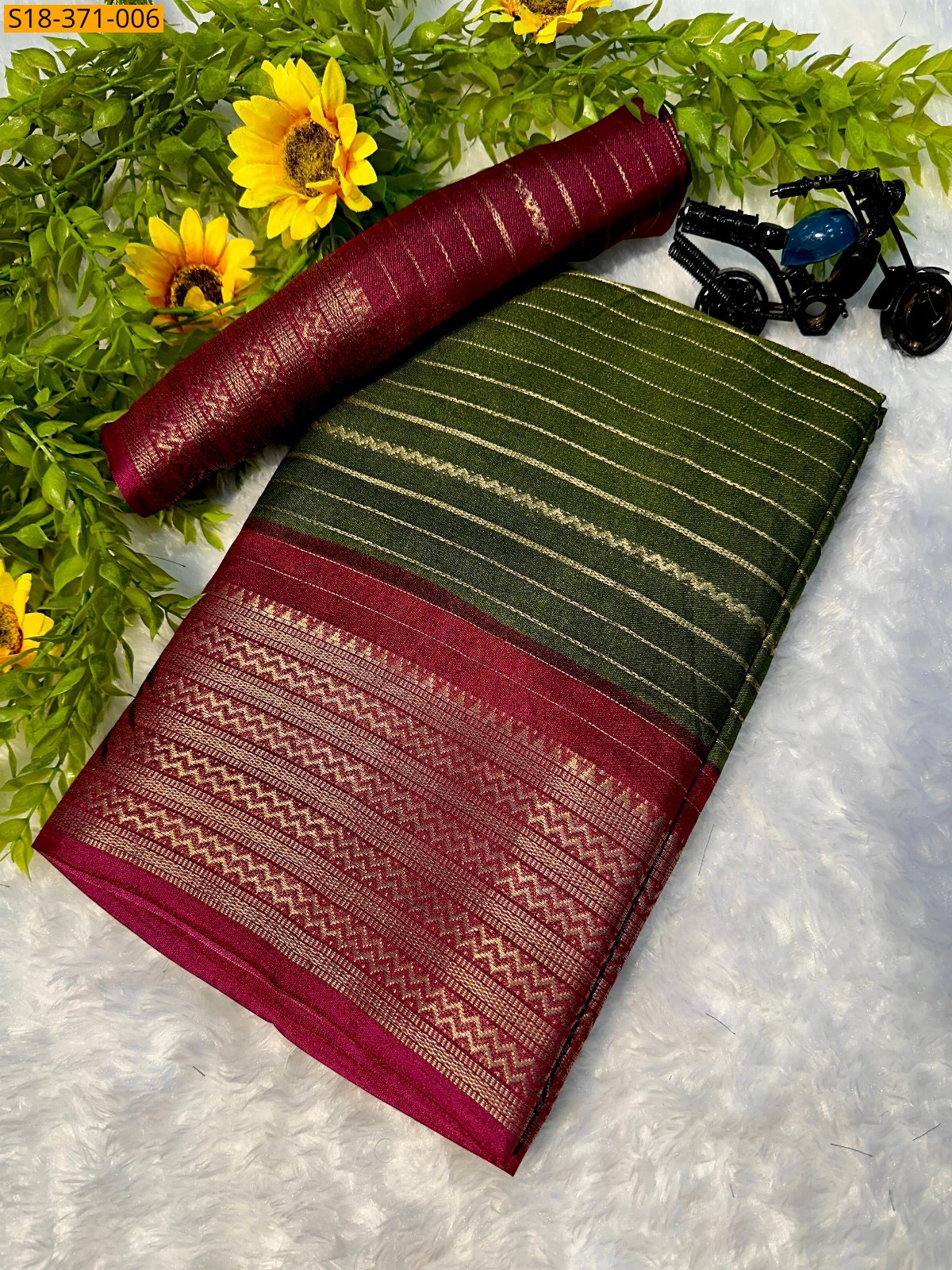 Green Fancy mysore silk saree