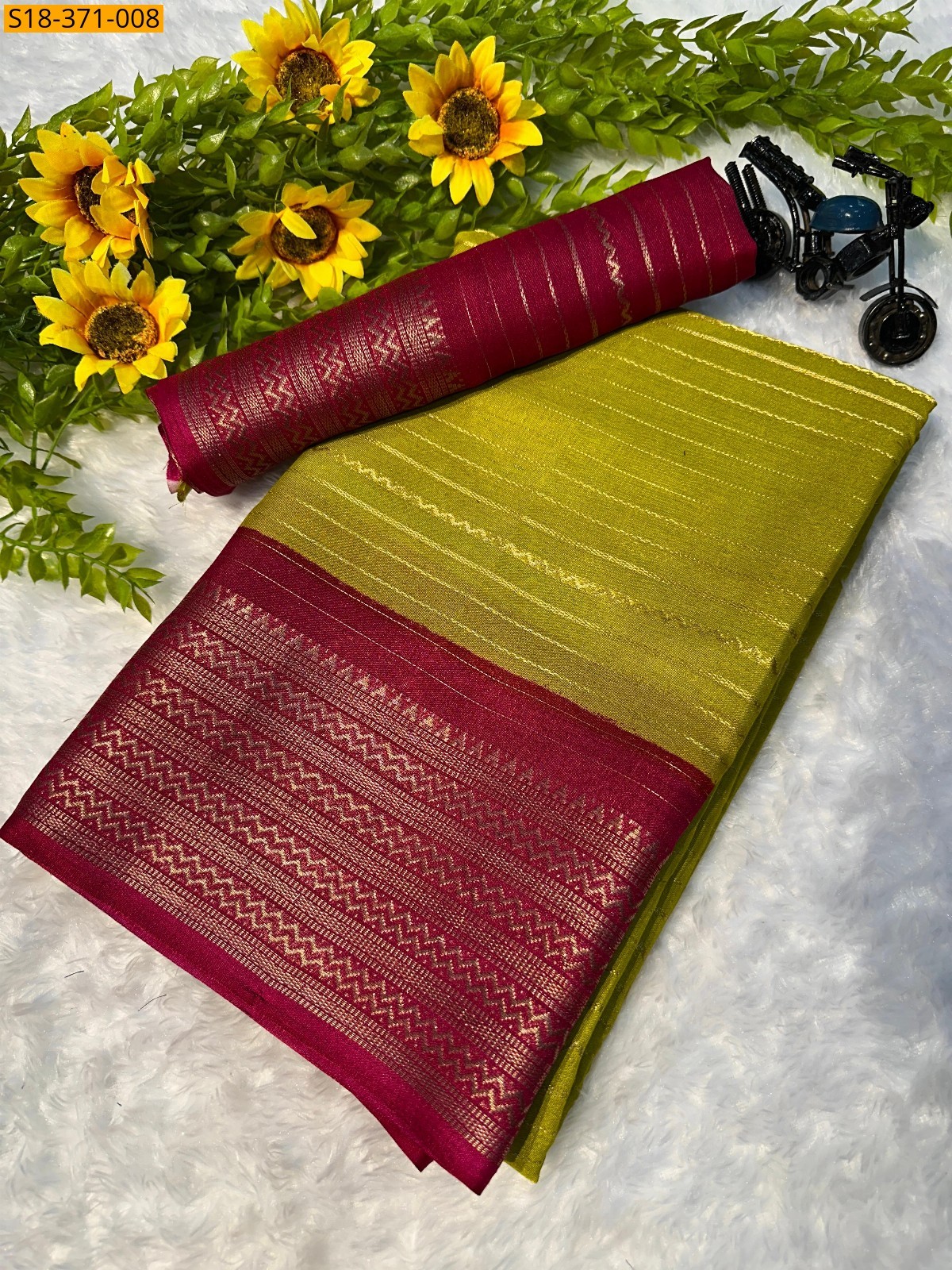 Yellow Fancy mysore silk saree
