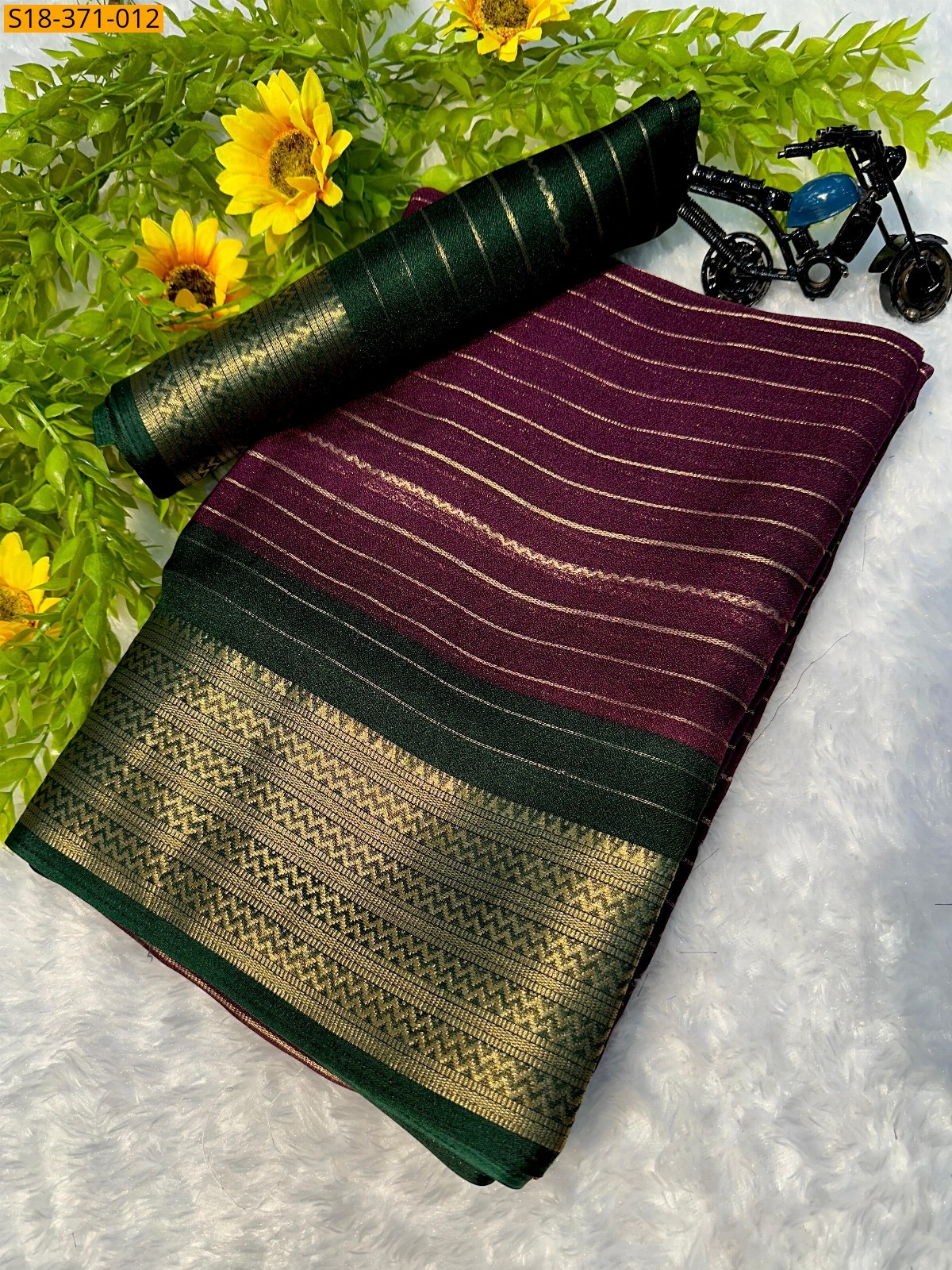 Maroon Fancy mysore silk saree
