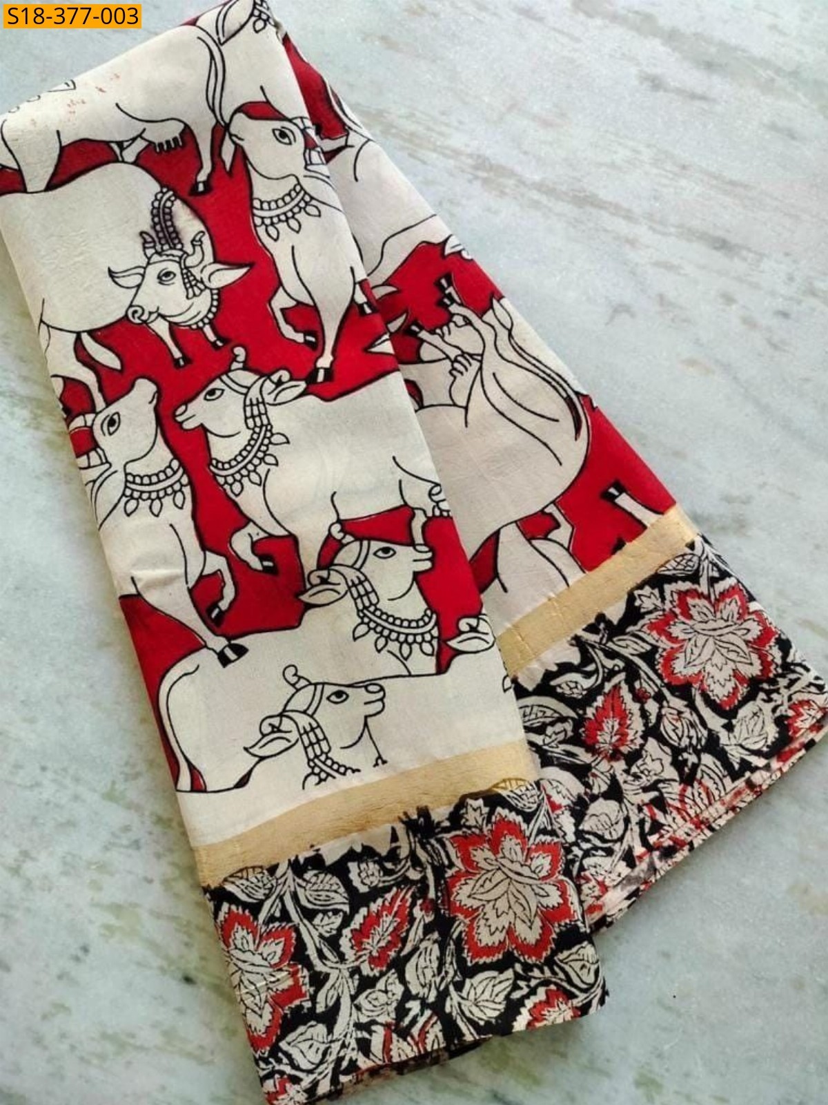 Red Fancy Kalamkari Nellore Silk sarees
