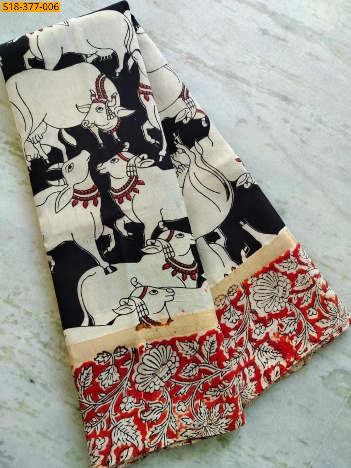 Fancy Kalamkari Nellore Silk sarees - Black