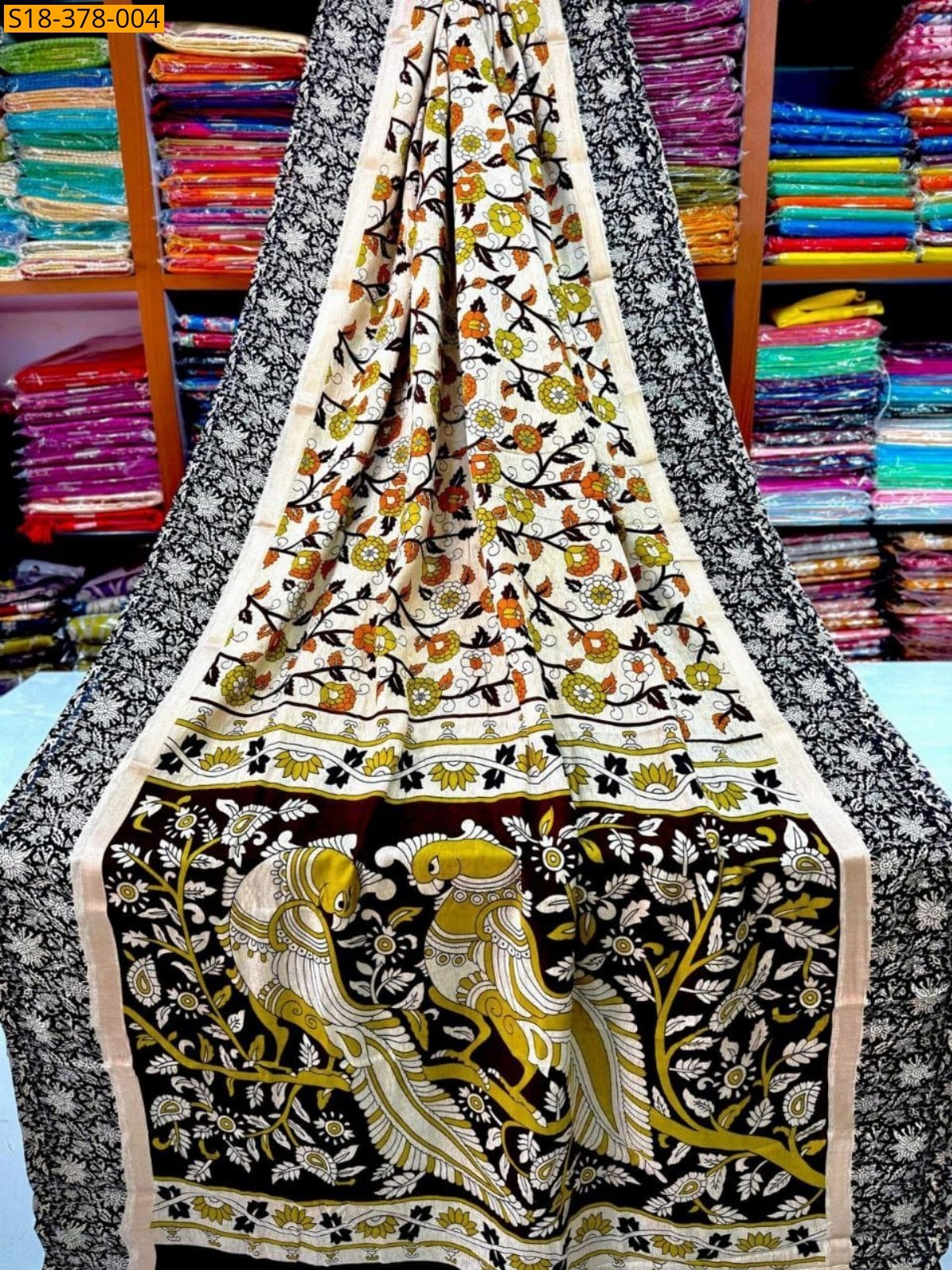 Multi Color Fancy Kalamkari Nellore Silk sarees