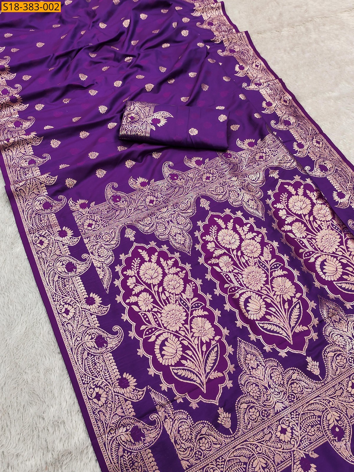 Violet Fancy Banarasi silk saree