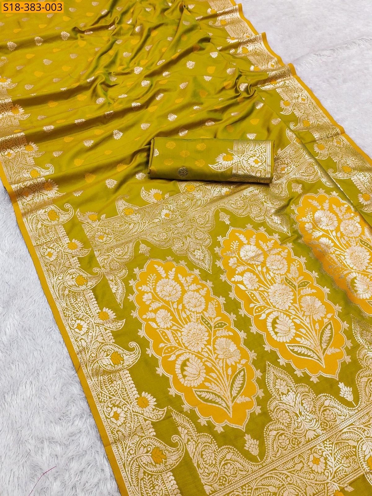 Green Fancy Banarasi silk saree