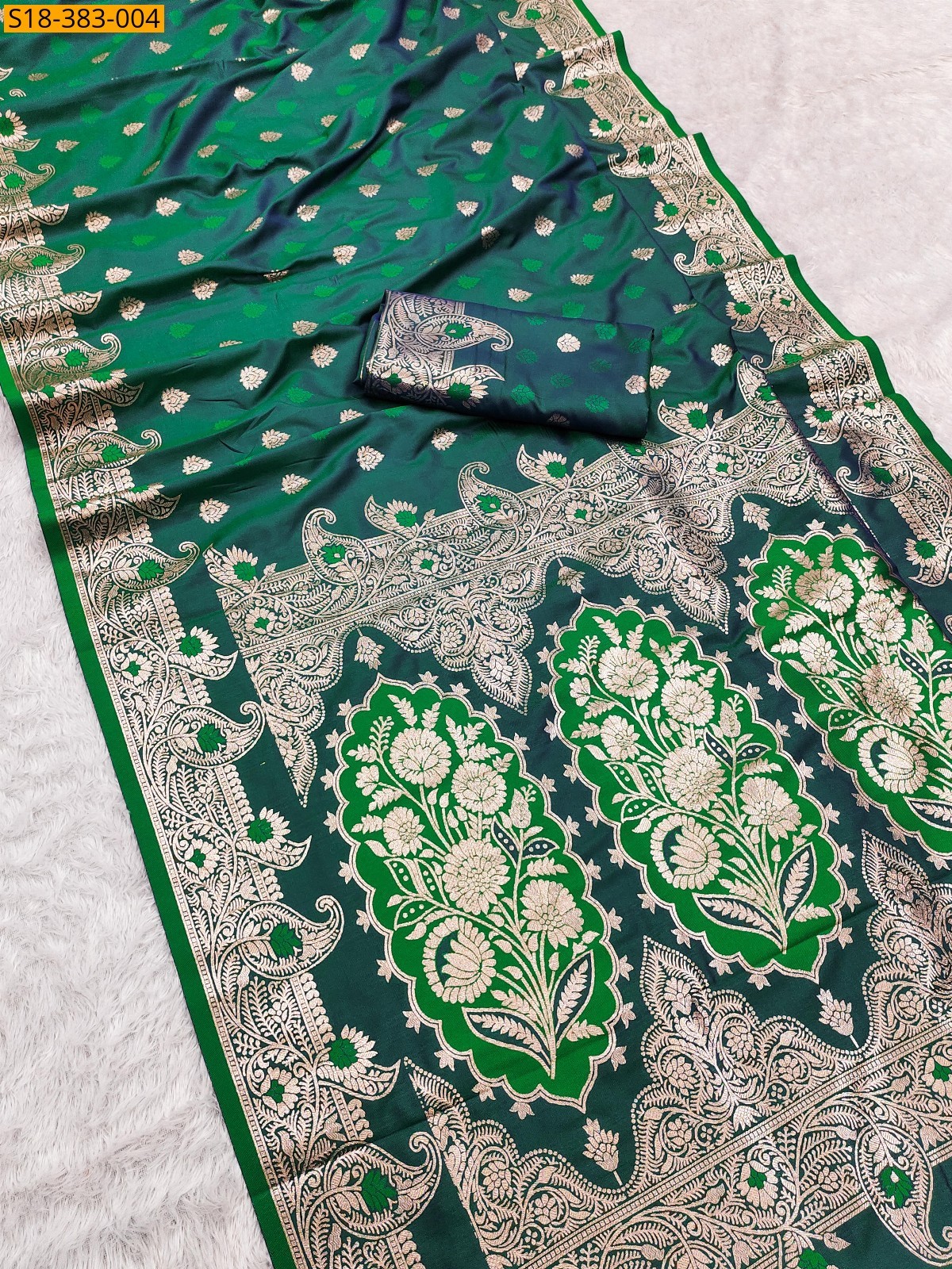 Green Fancy Banarasi silk saree