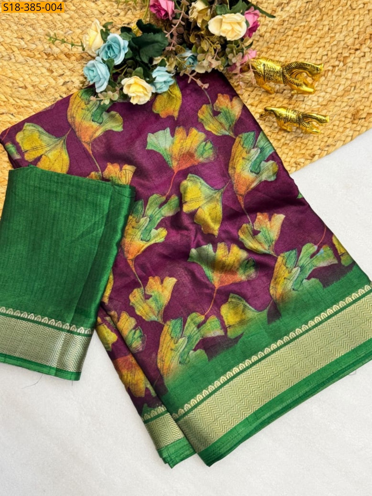 Wine Fancy Bleck Dola Silk Saree