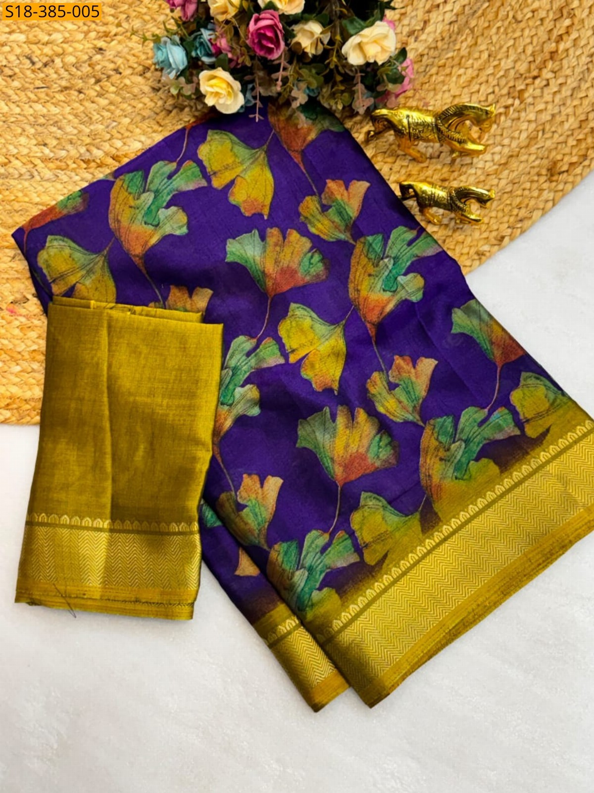 Violet Fancy Bleck Dola Silk Saree
