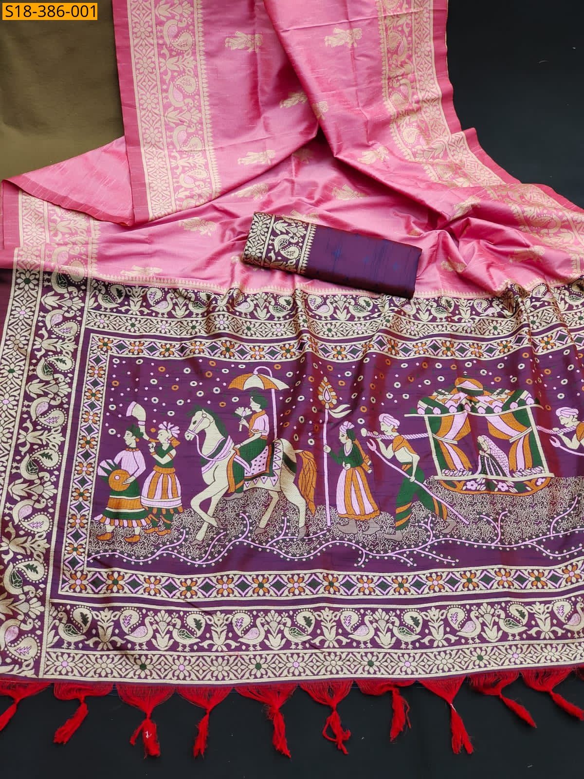 Pink Fancy Raw Silk sarees