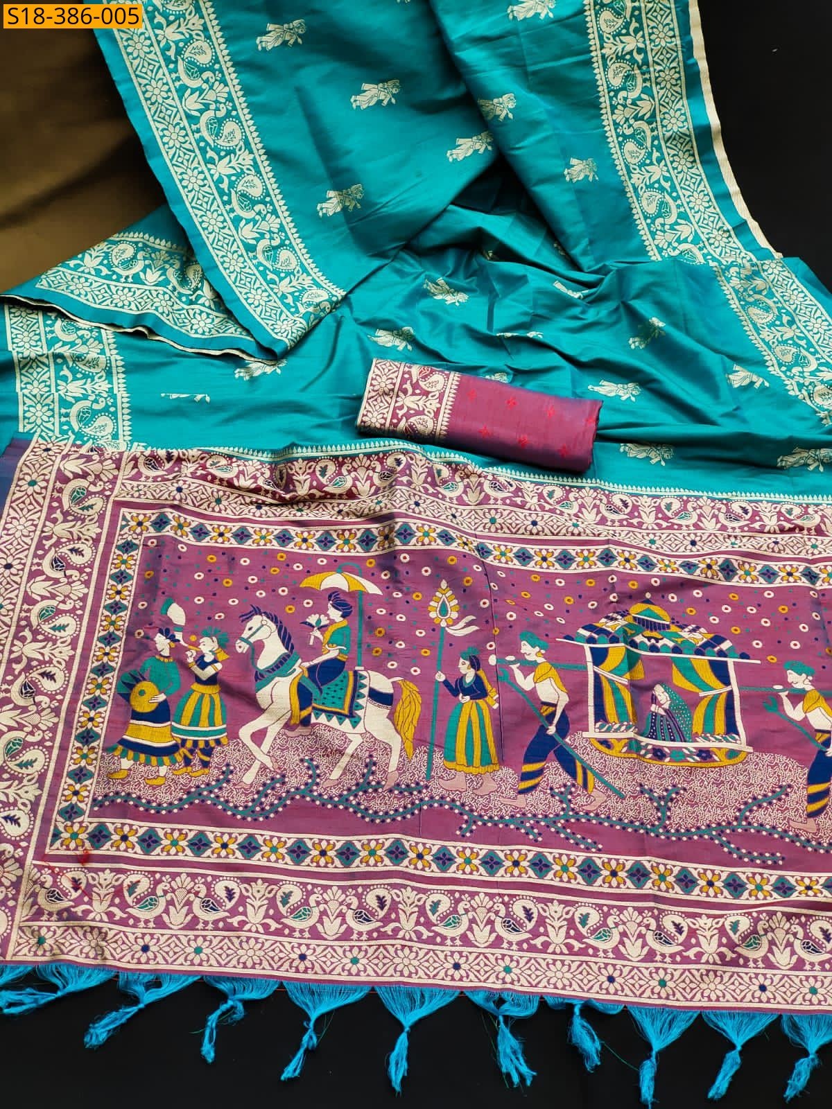 Blue Fancy Raw Silk sarees