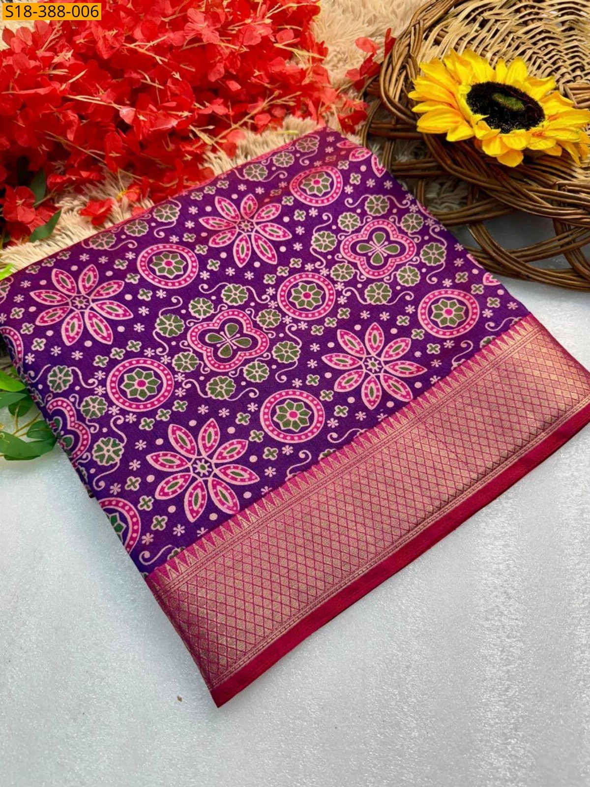 Violet Fancy mul mul cotton saree