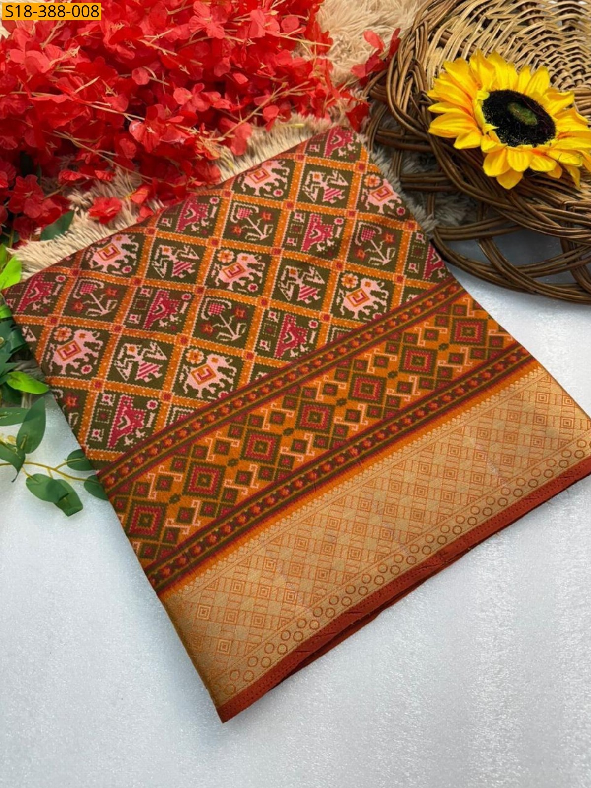 Yellow Fancy mul mul cotton saree