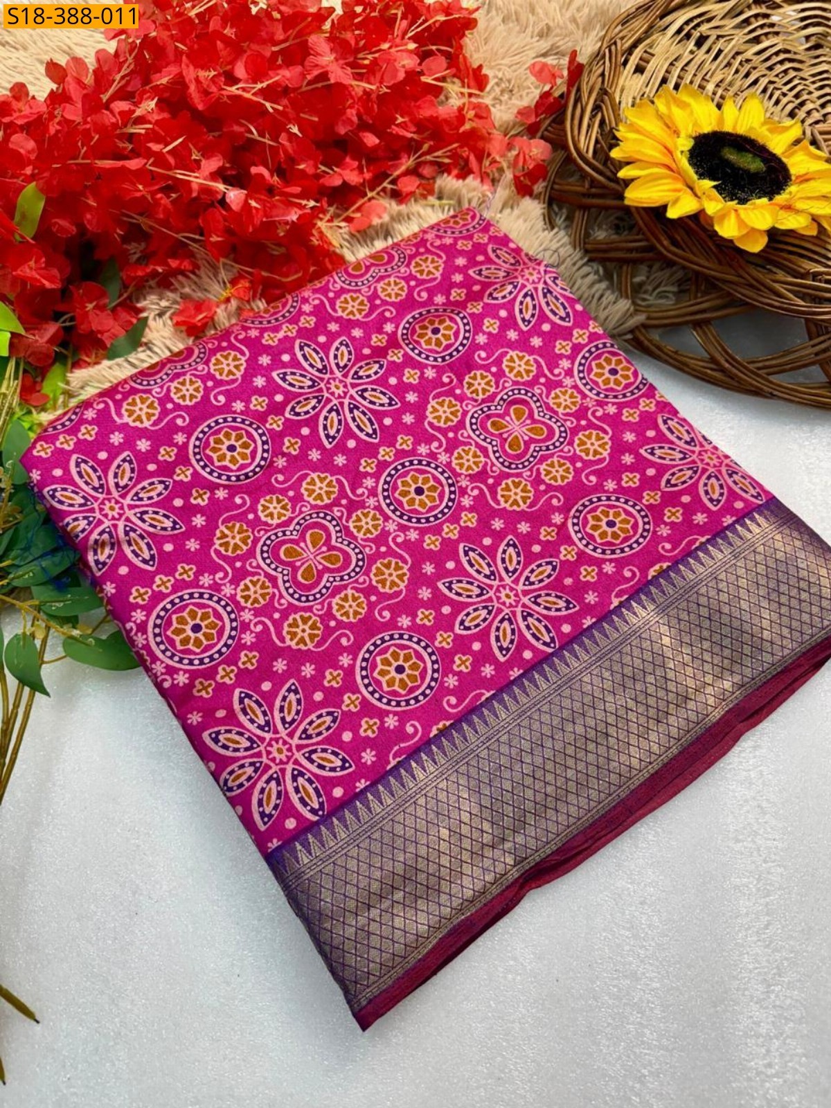 Pink Fancy mul mul cotton saree