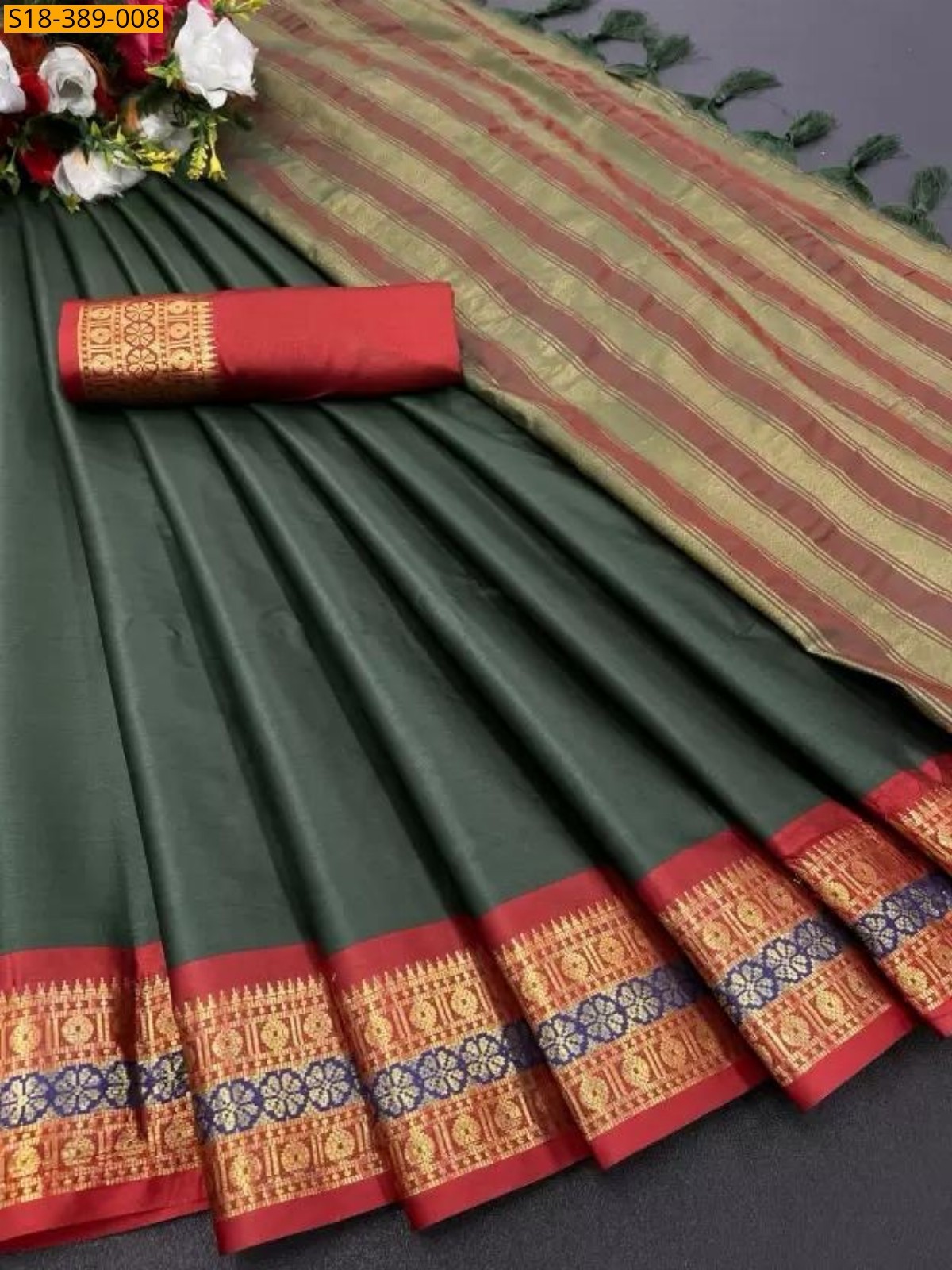 Green Fancy Aura Silk Saree