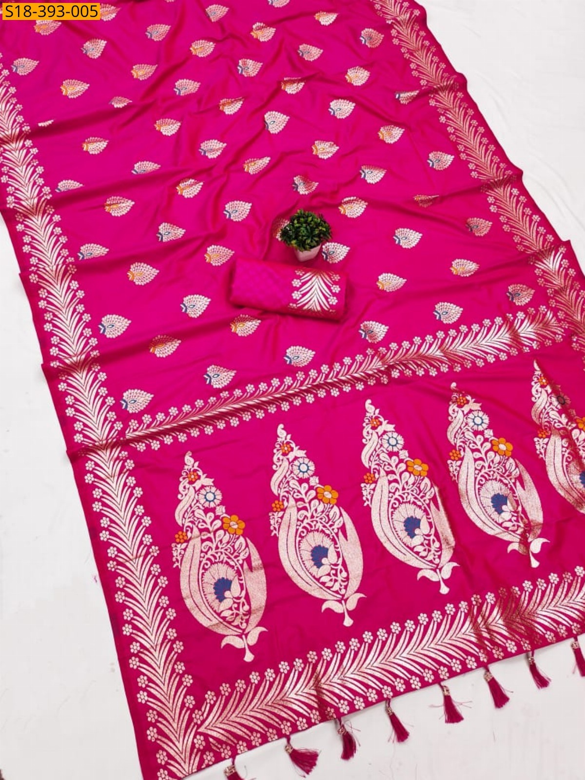 Pink Fancy Banarasi Silk Saree