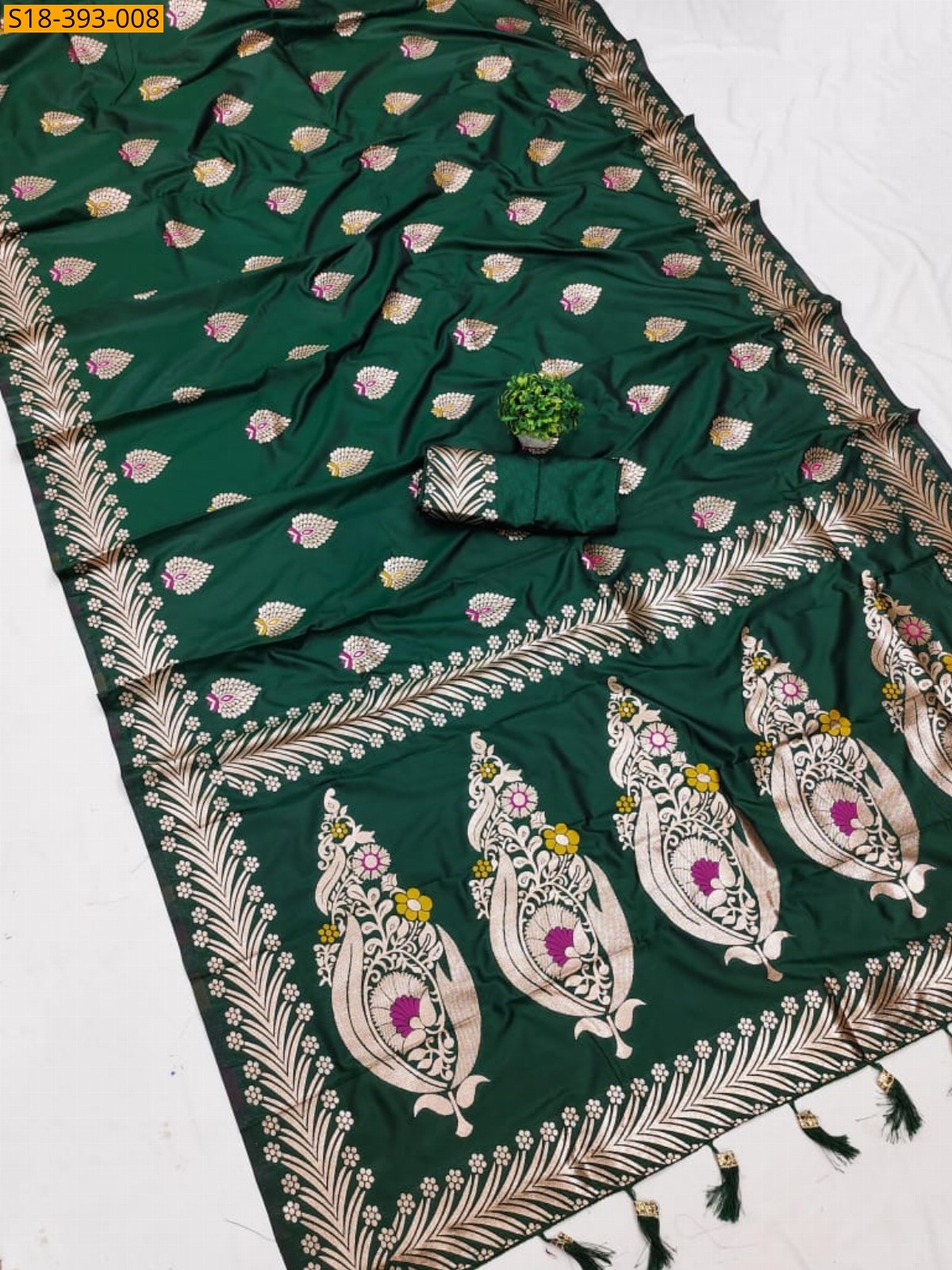 Green Fancy Banarasi Silk Saree