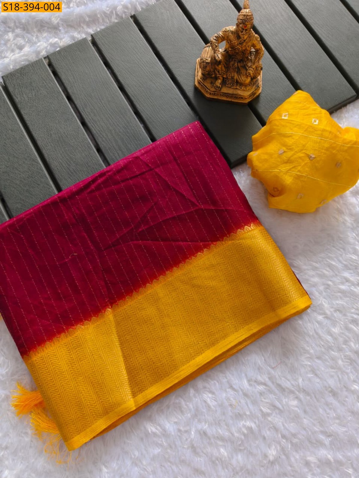 Red Fancy riko zari saree saree