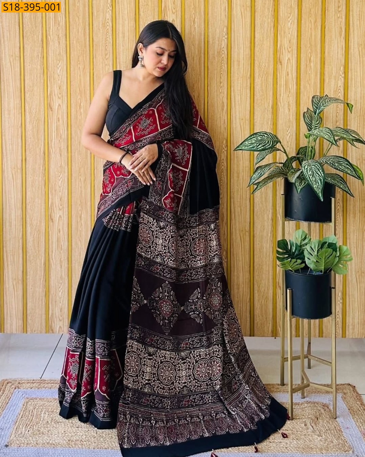 Black Fancy Gajji Silk Saree