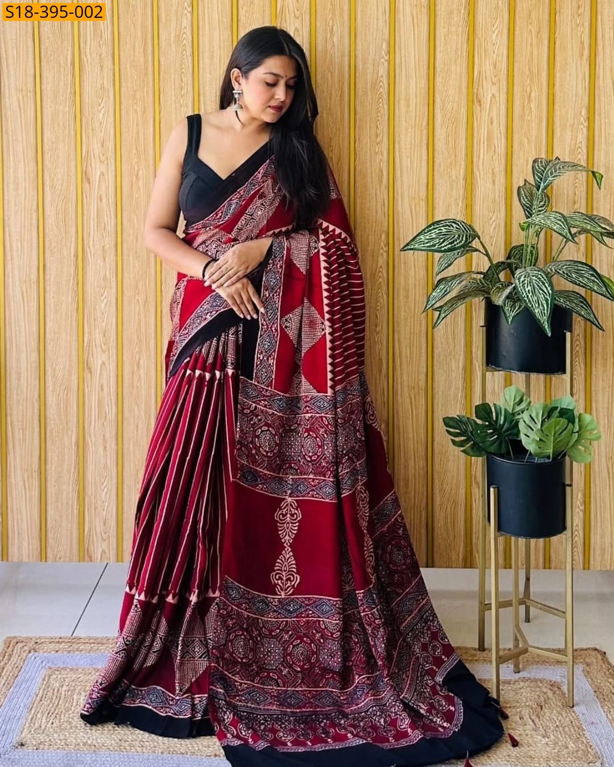 Red Fancy Gajji Silk Saree