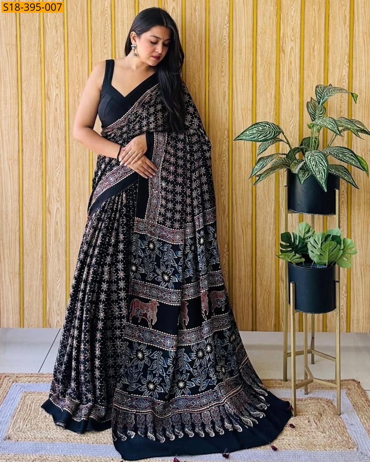 Black Fancy Gajji Silk Saree