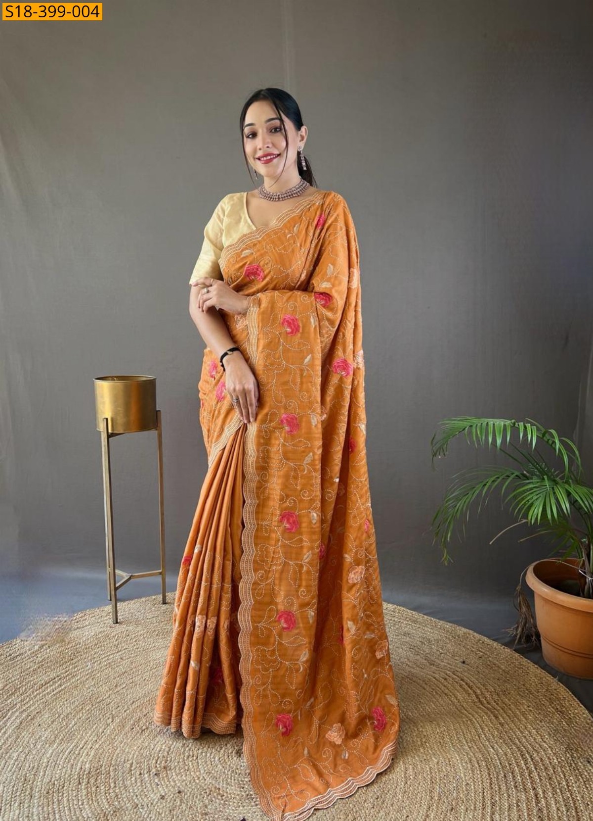 Brown Fancy tussar silk sarees