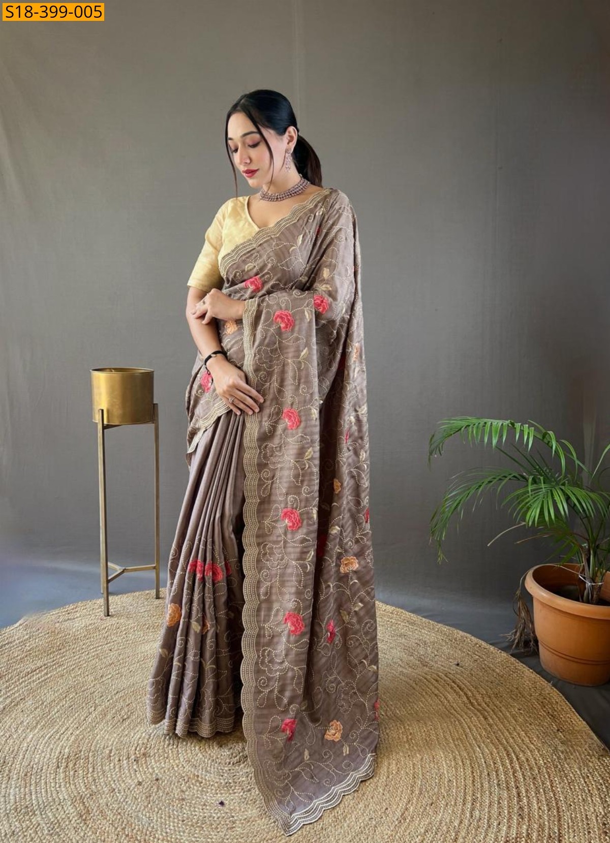Ash Fancy tussar silk sarees