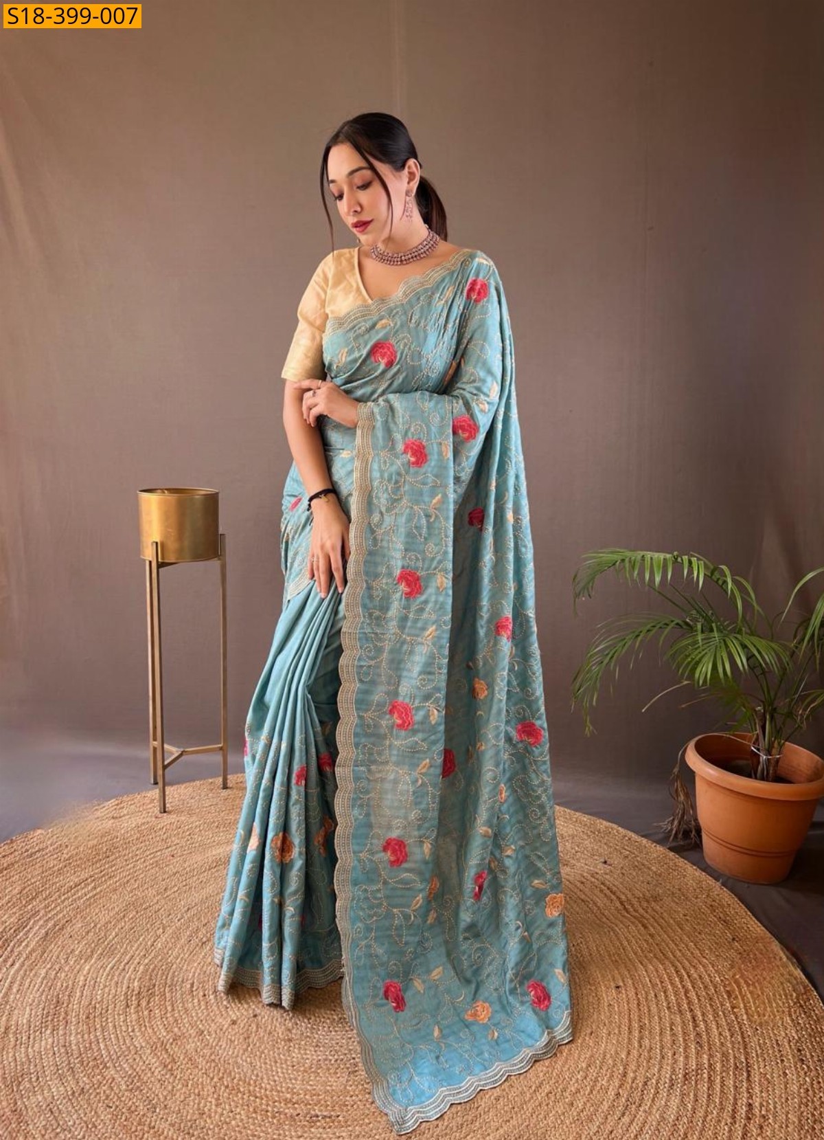 Blue Fancy tussar silk sarees