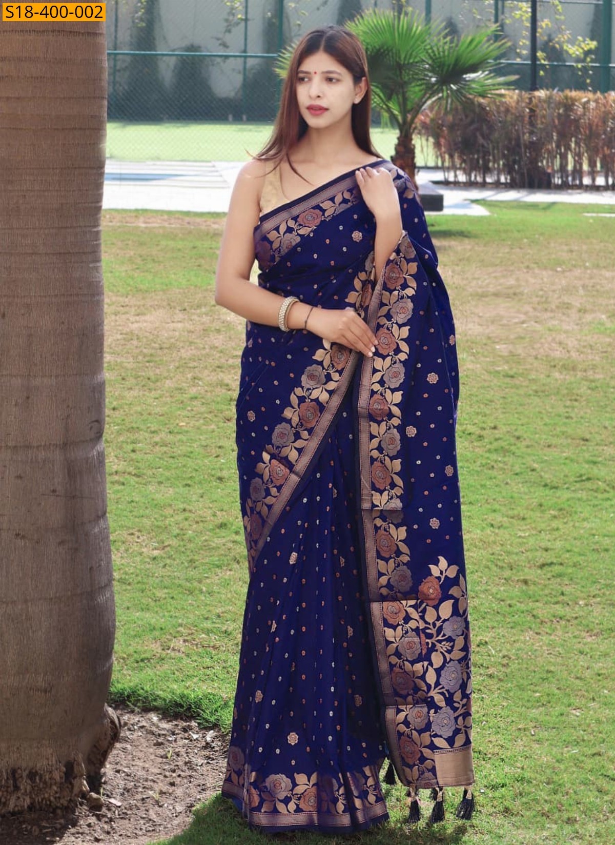 Navy Blue Fancy tussar silk sarees