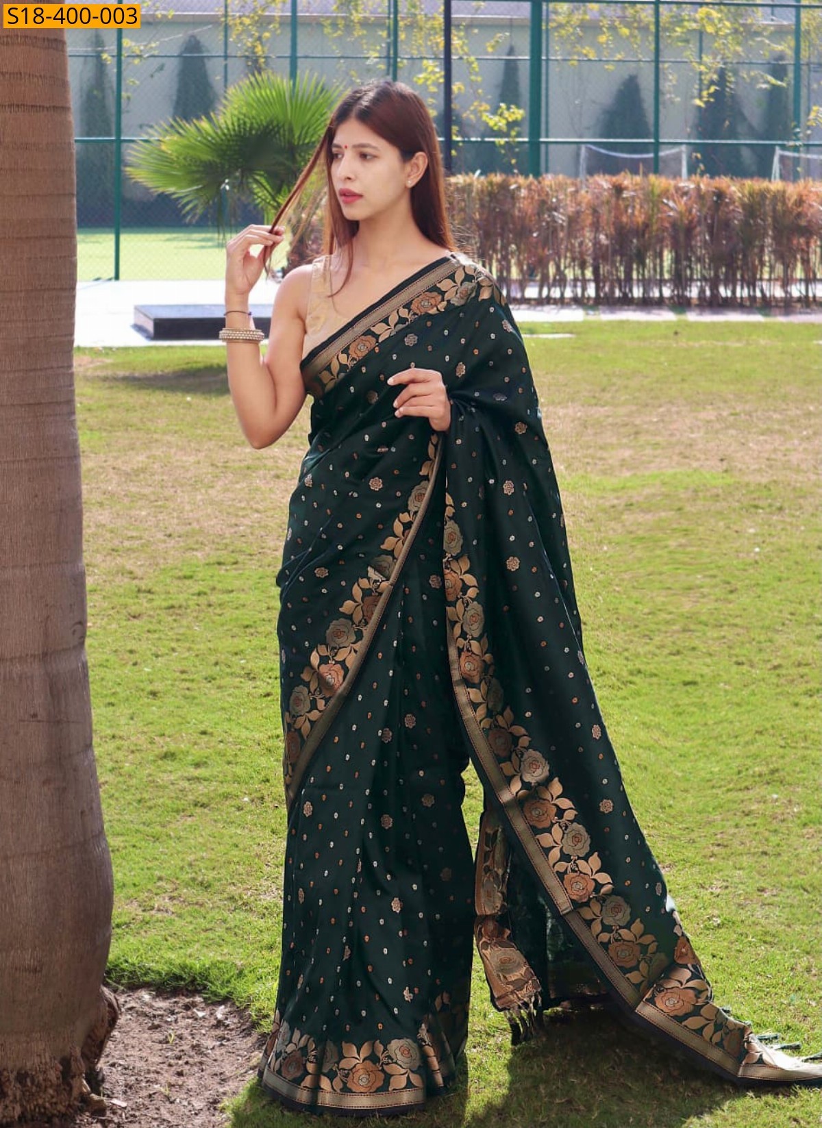 Green Fancy tussar silk sarees