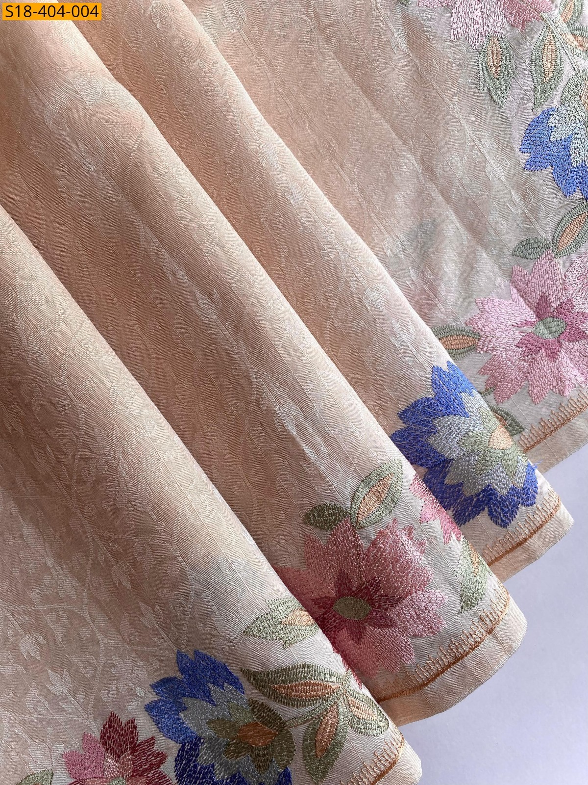 Half white Fancy Tussar saree