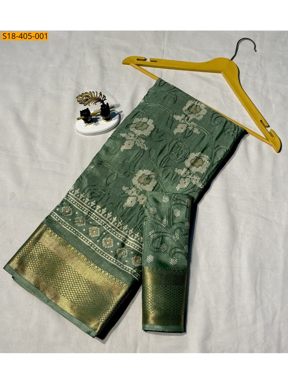 Green Fancy Dola silk saree Green Fancy Dola silk saree