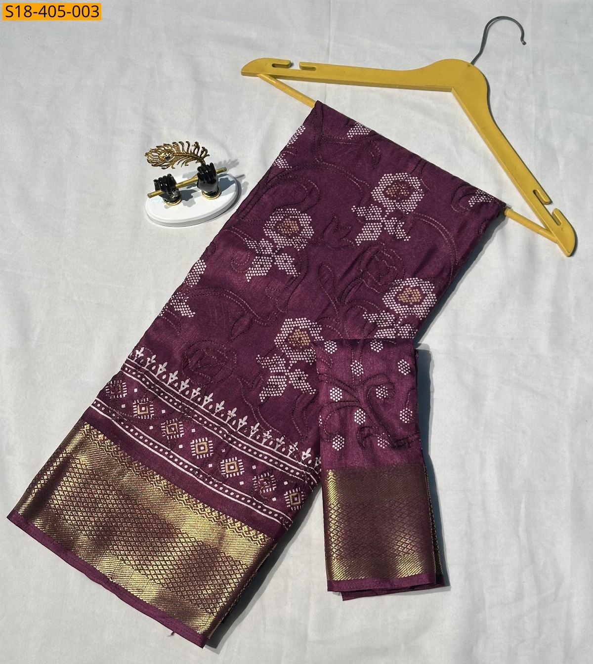 Maroon Fancy Dola silk saree