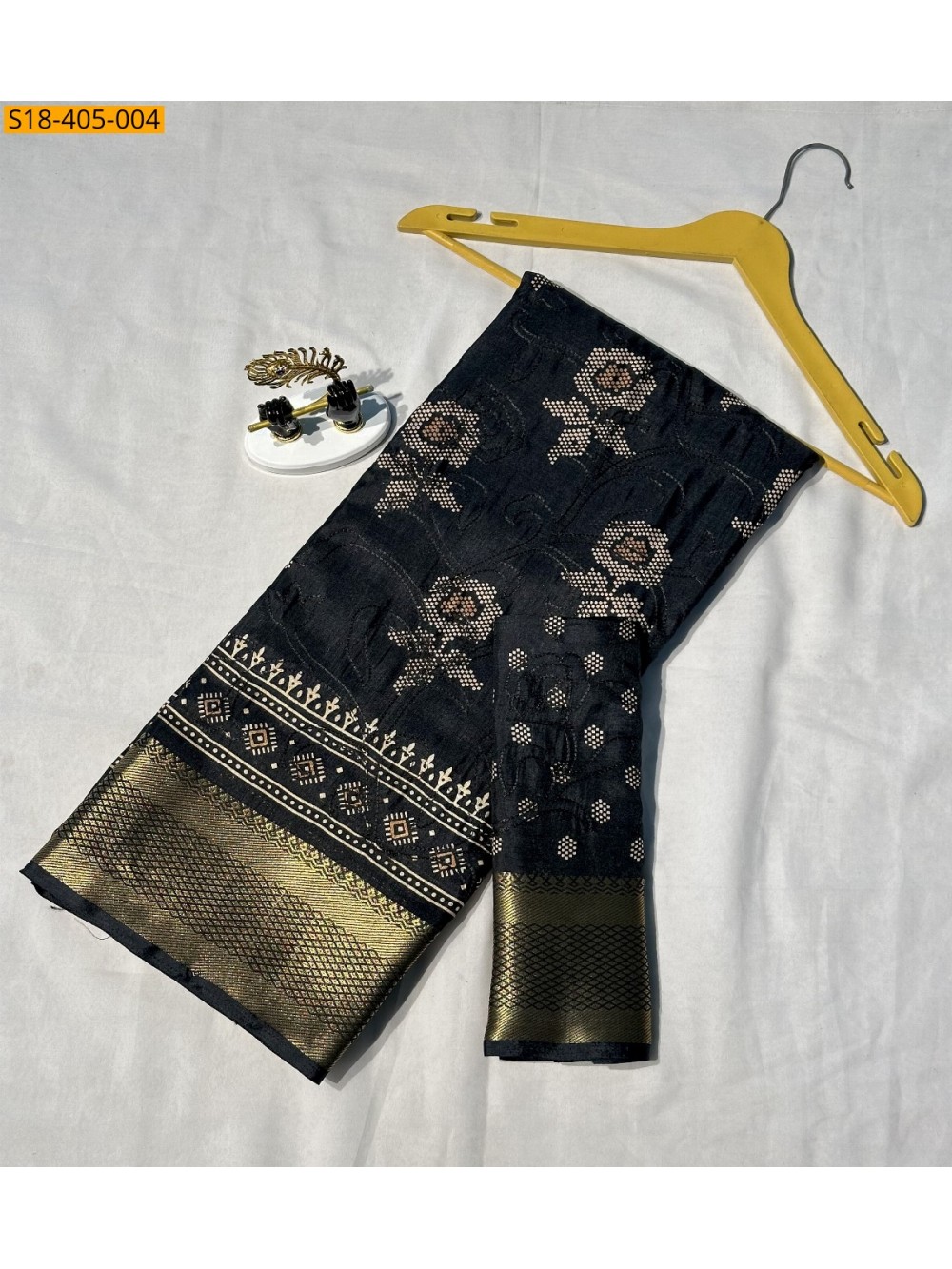 Black Fancy Dola silk saree Black Fancy Dola silk saree