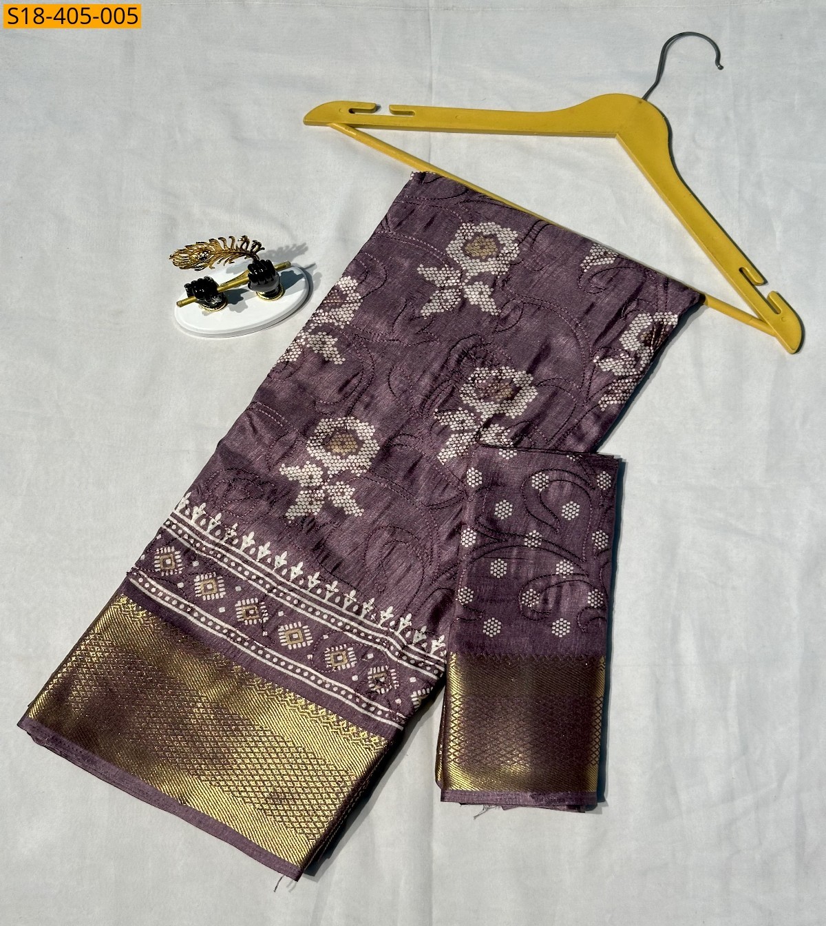 Onion pink Fancy Dola silk saree