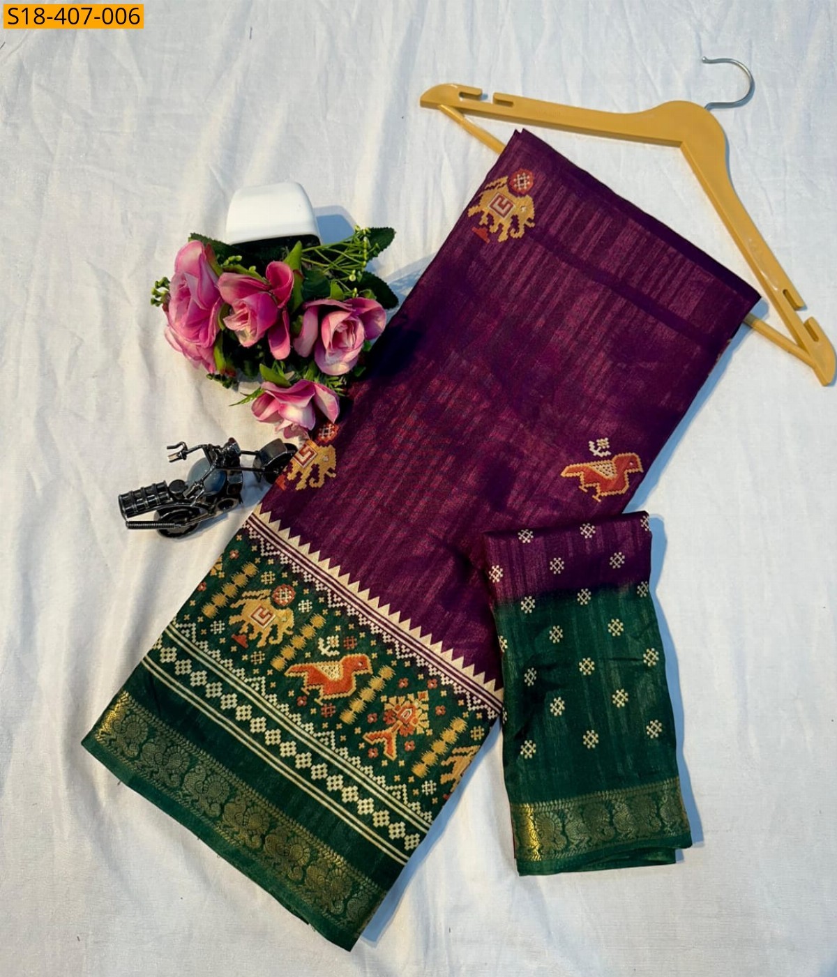 Maroon Fancy Dola silk saree