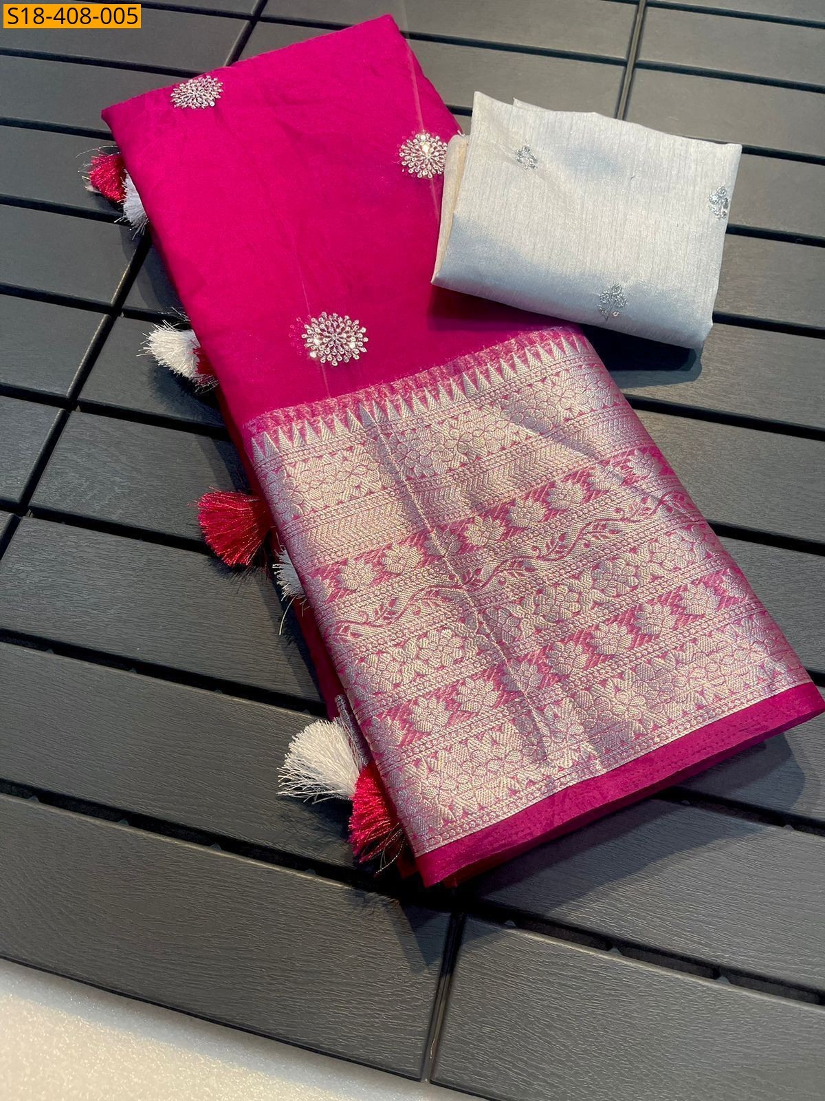 Pink Fancy Kanchipuram Organza Sarees