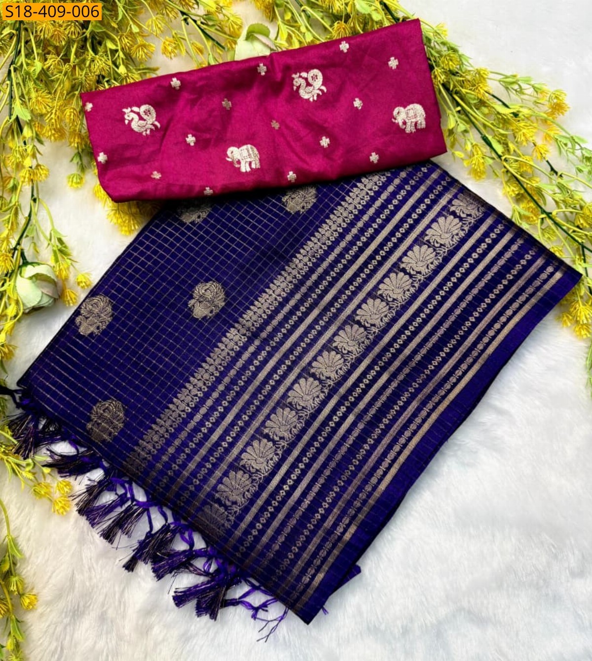 Violet Fancy Dola silk saree