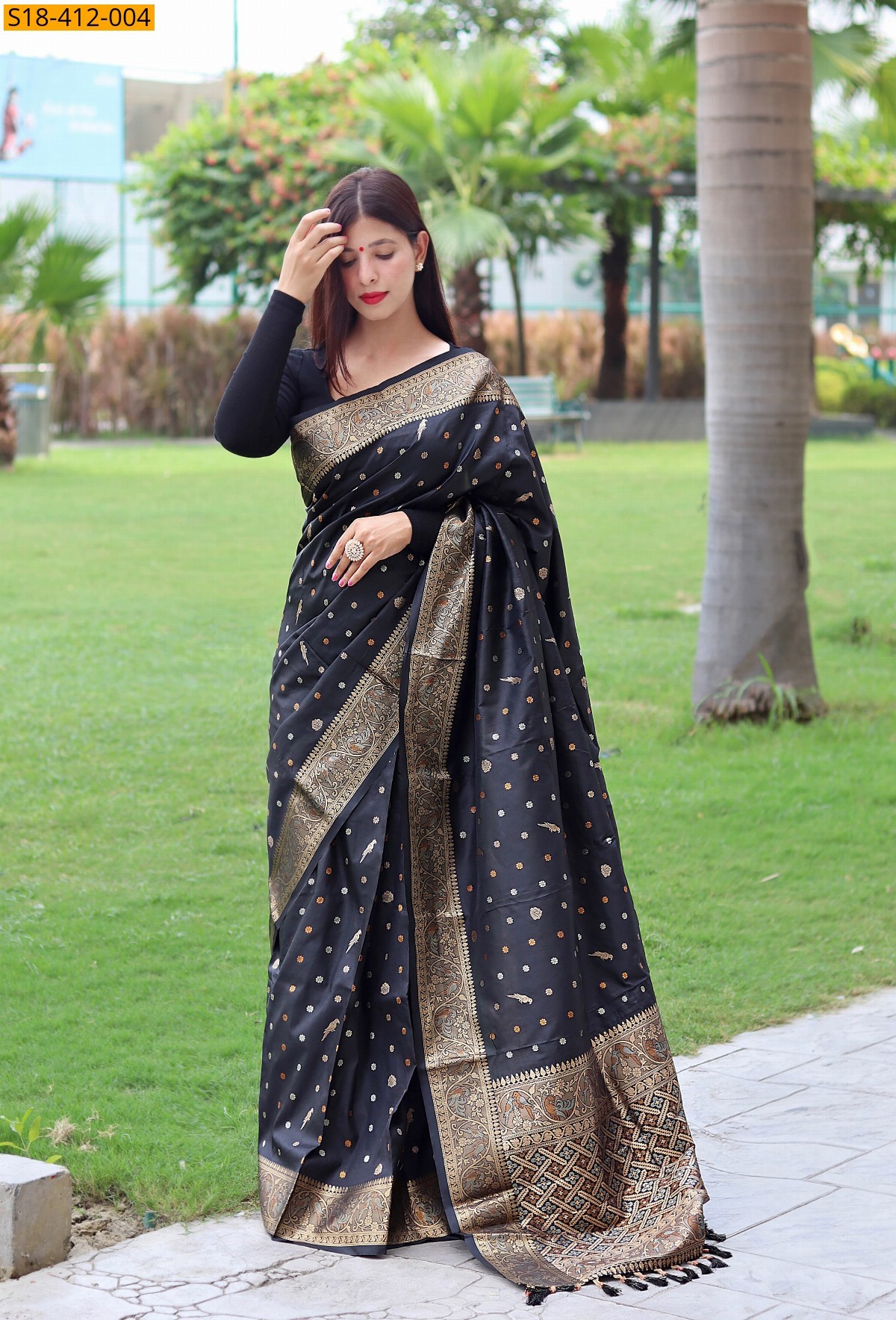 Black Fancy Soft Silk sarees