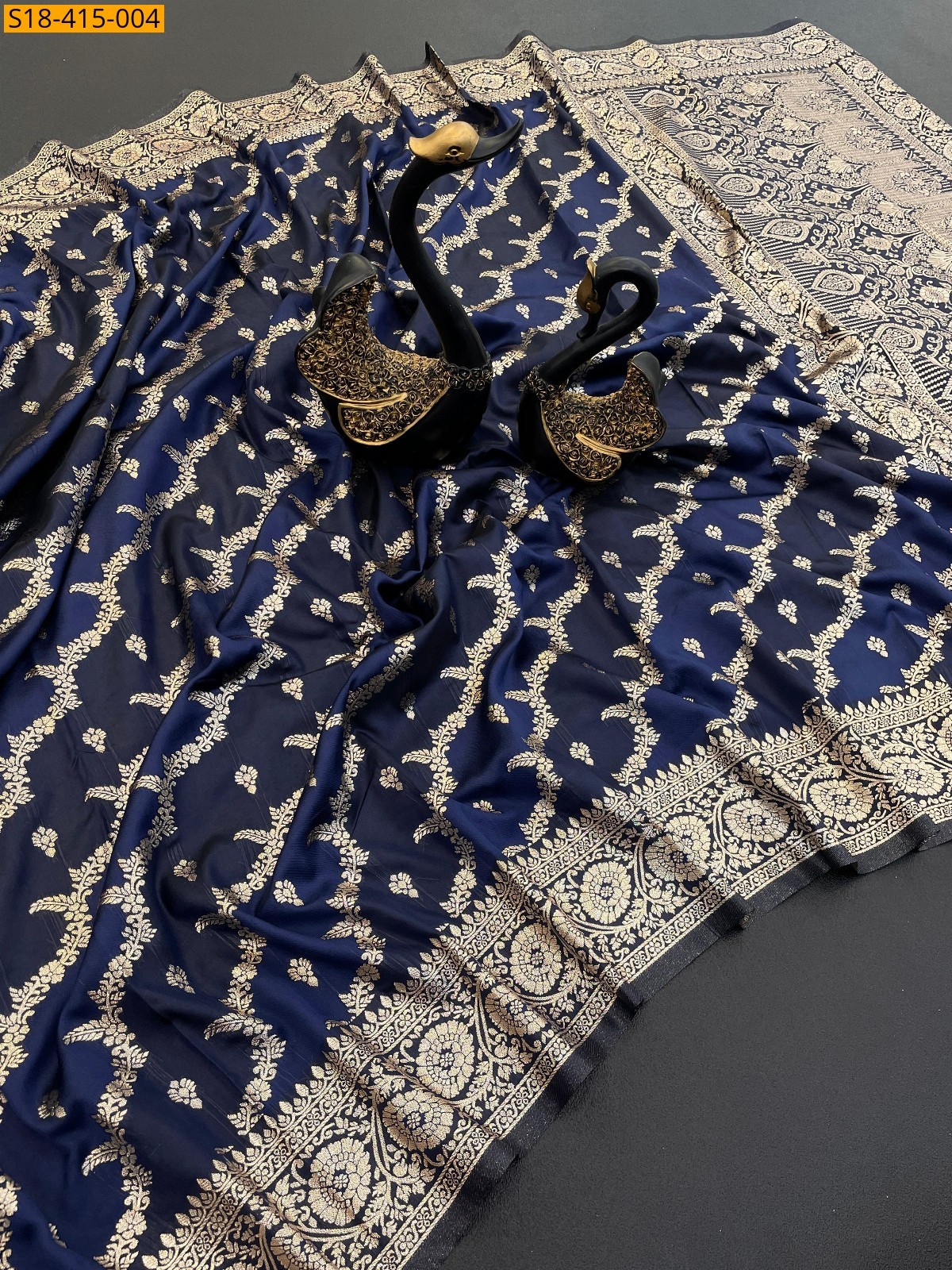 Navy blue Fancy Banarasi Silk Sarees