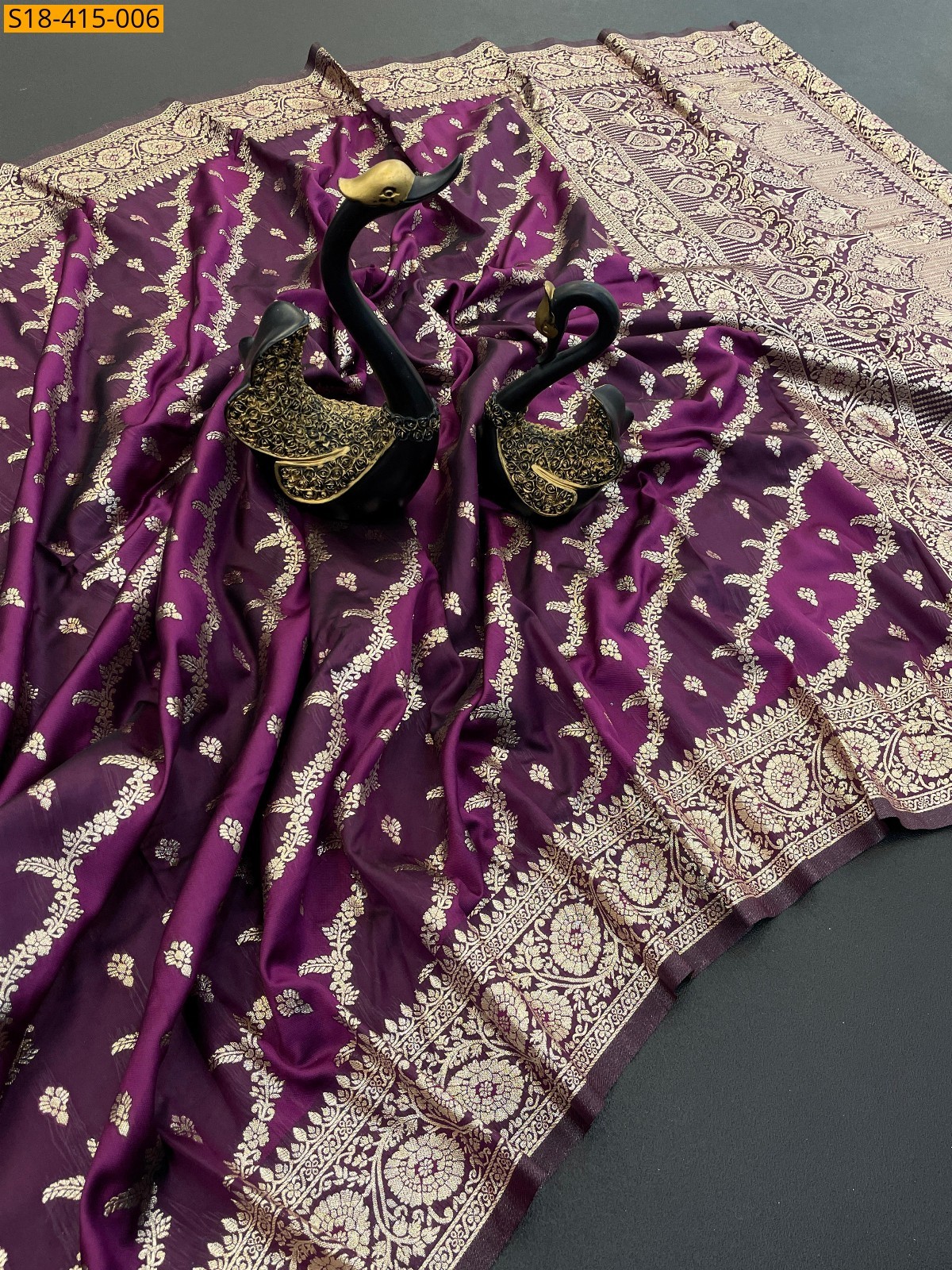 Wine Fancy Banarasi Silk Sarees