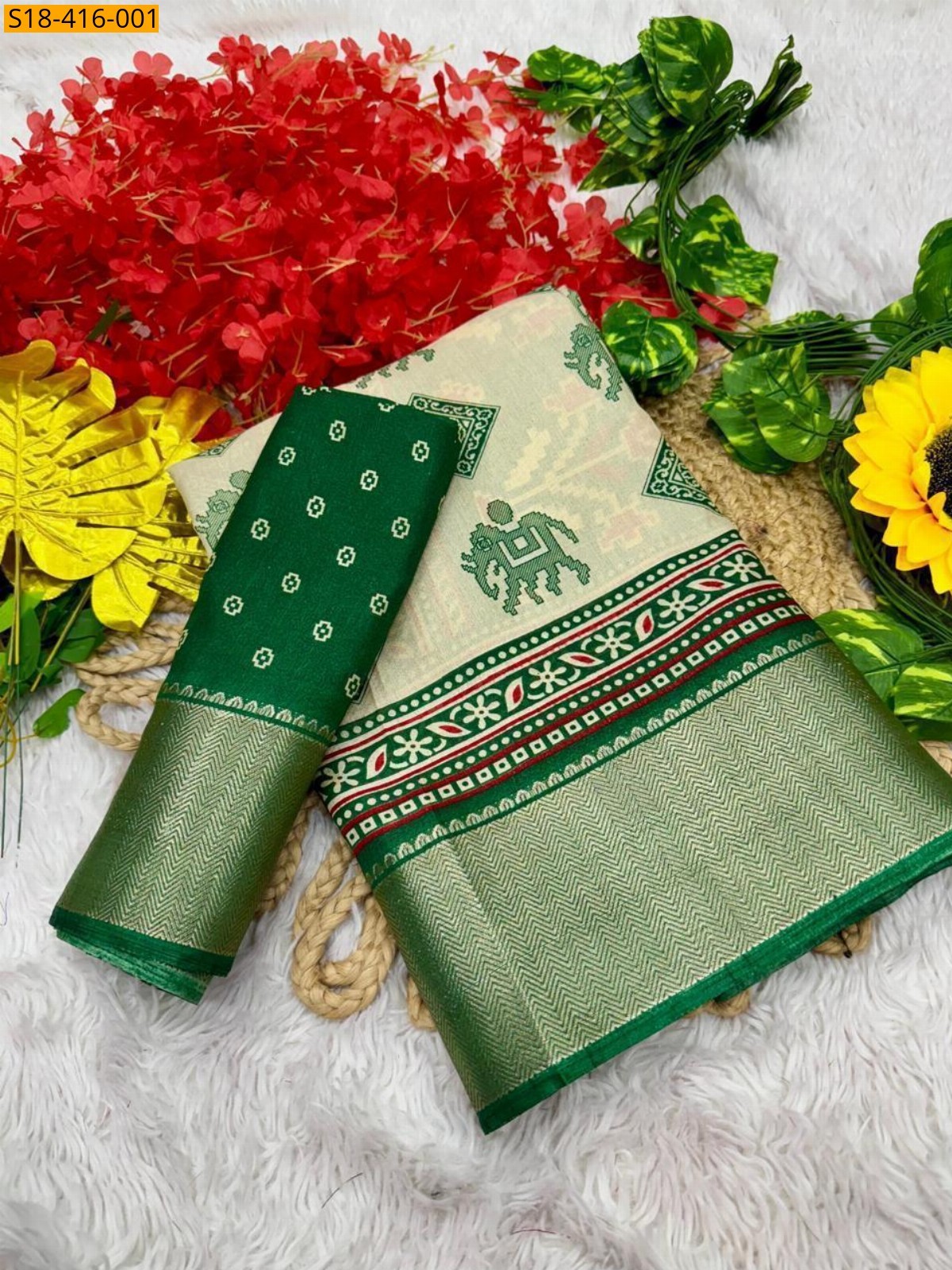 Half white Fancy marsh mellow saree
